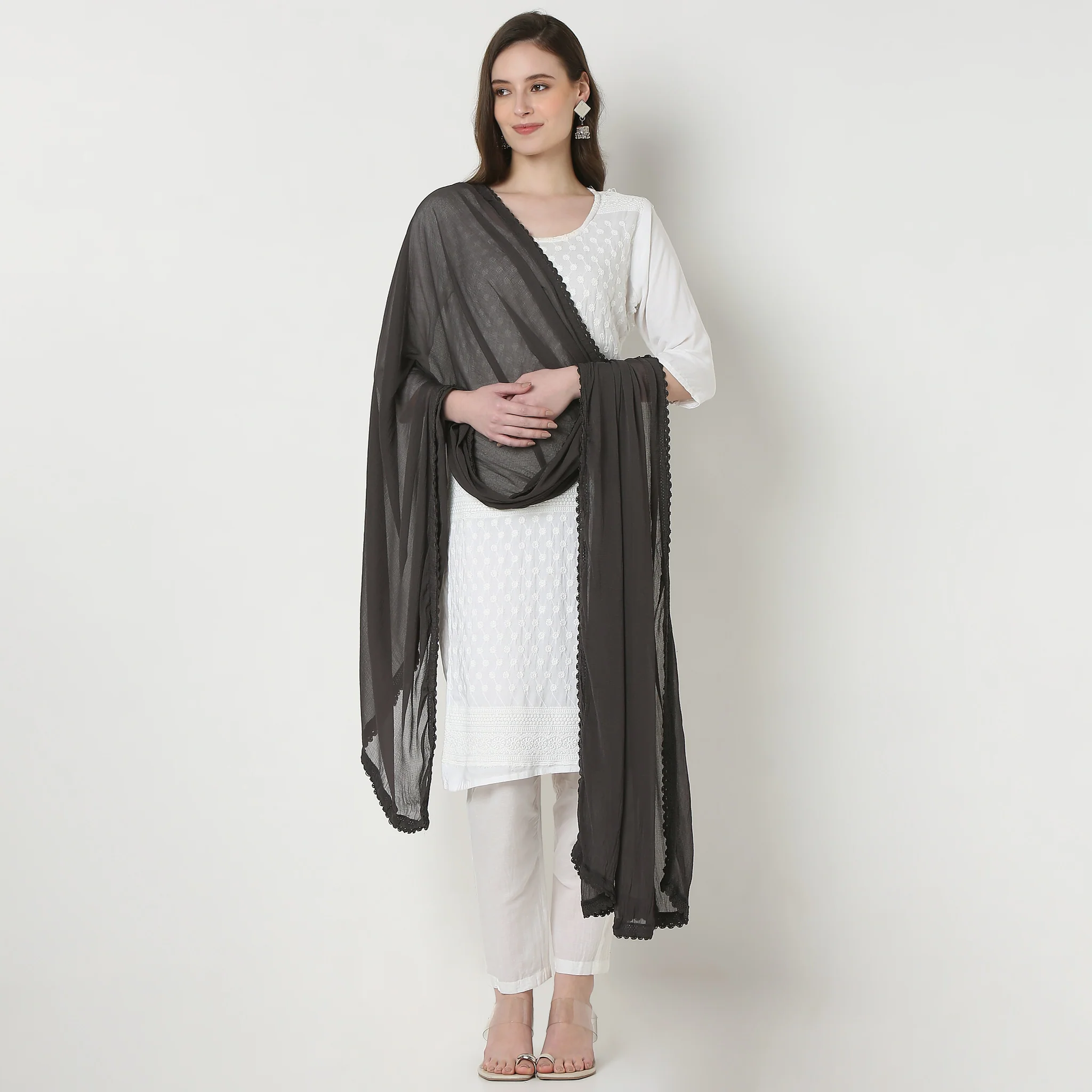 4 Side Lace Chiffon Dupatta - Image 13