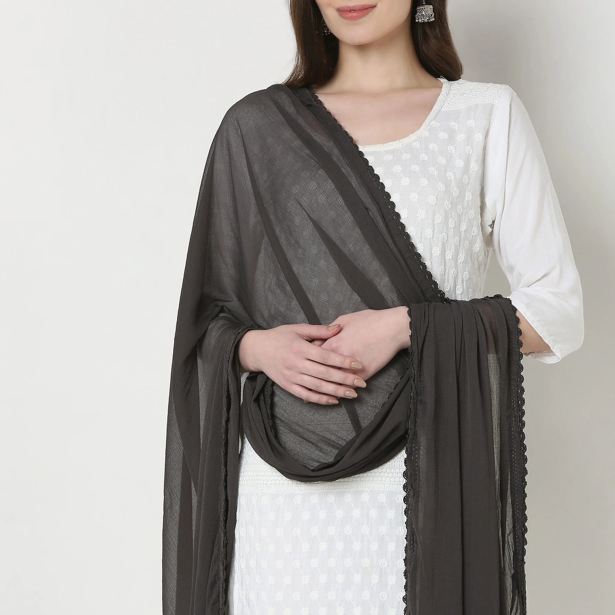 4 Side Lace Chiffon Dupatta - Image 15