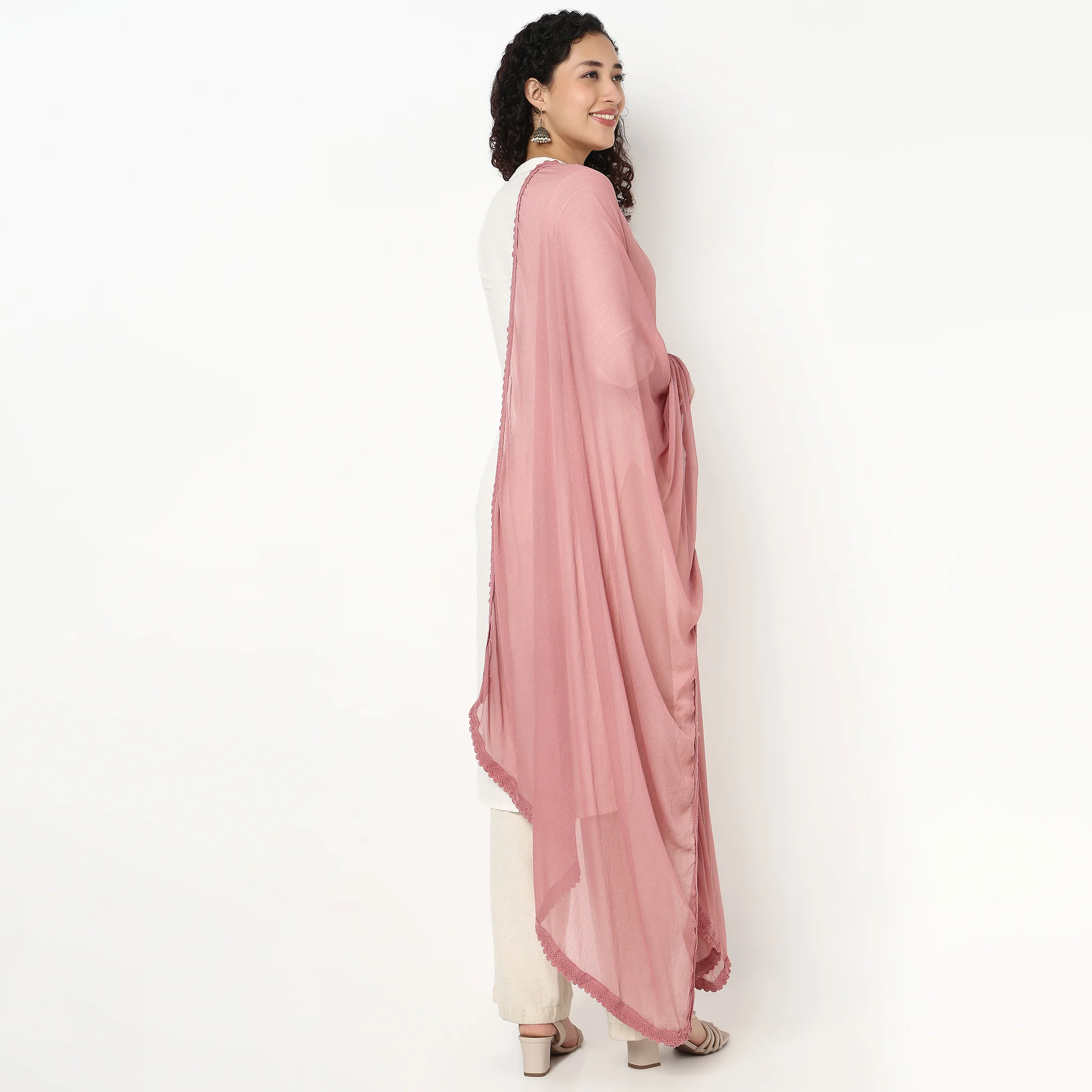 4 Side Lace Chiffon Dupatta - Image 17