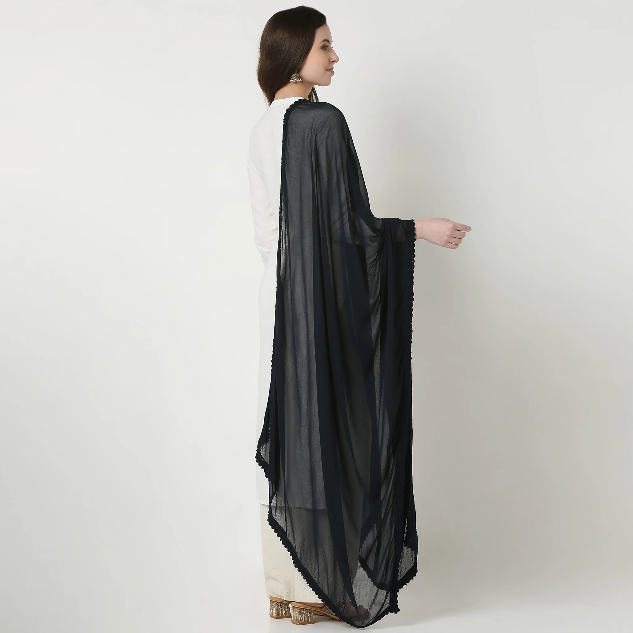 4 Side Lace Chiffon Dupatta - Image 20