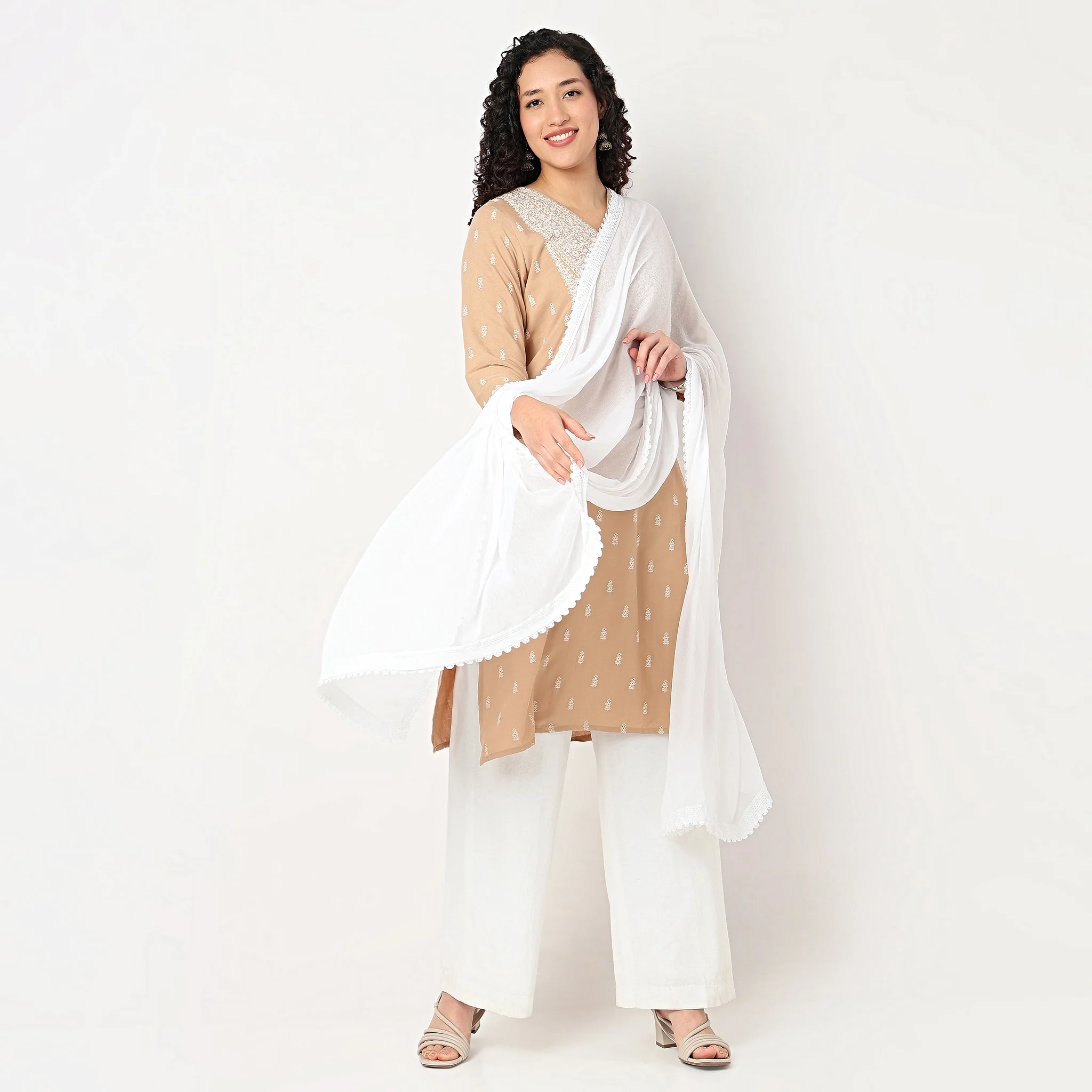 4 Side Lace Chiffon Dupatta - Image 25