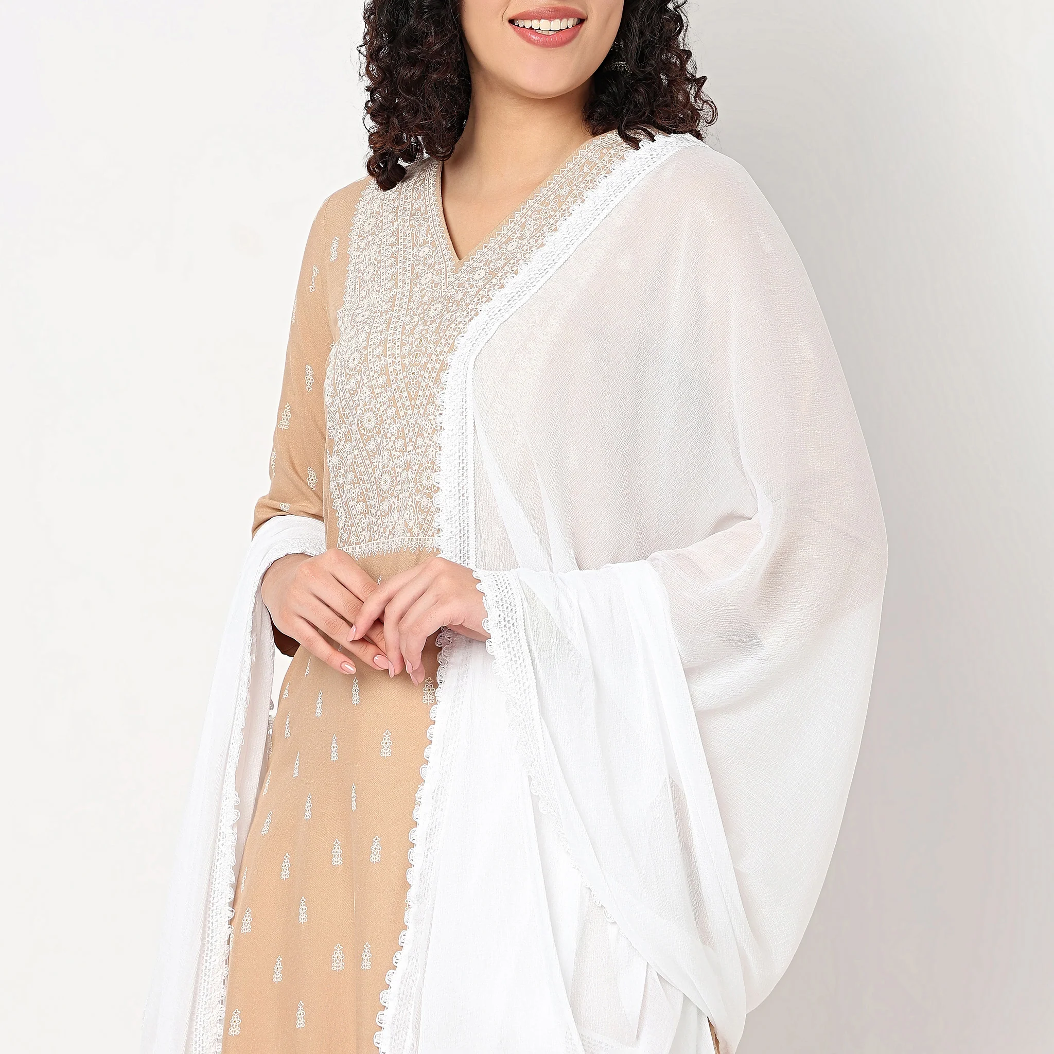 4 Side Lace Chiffon Dupatta - Image 27