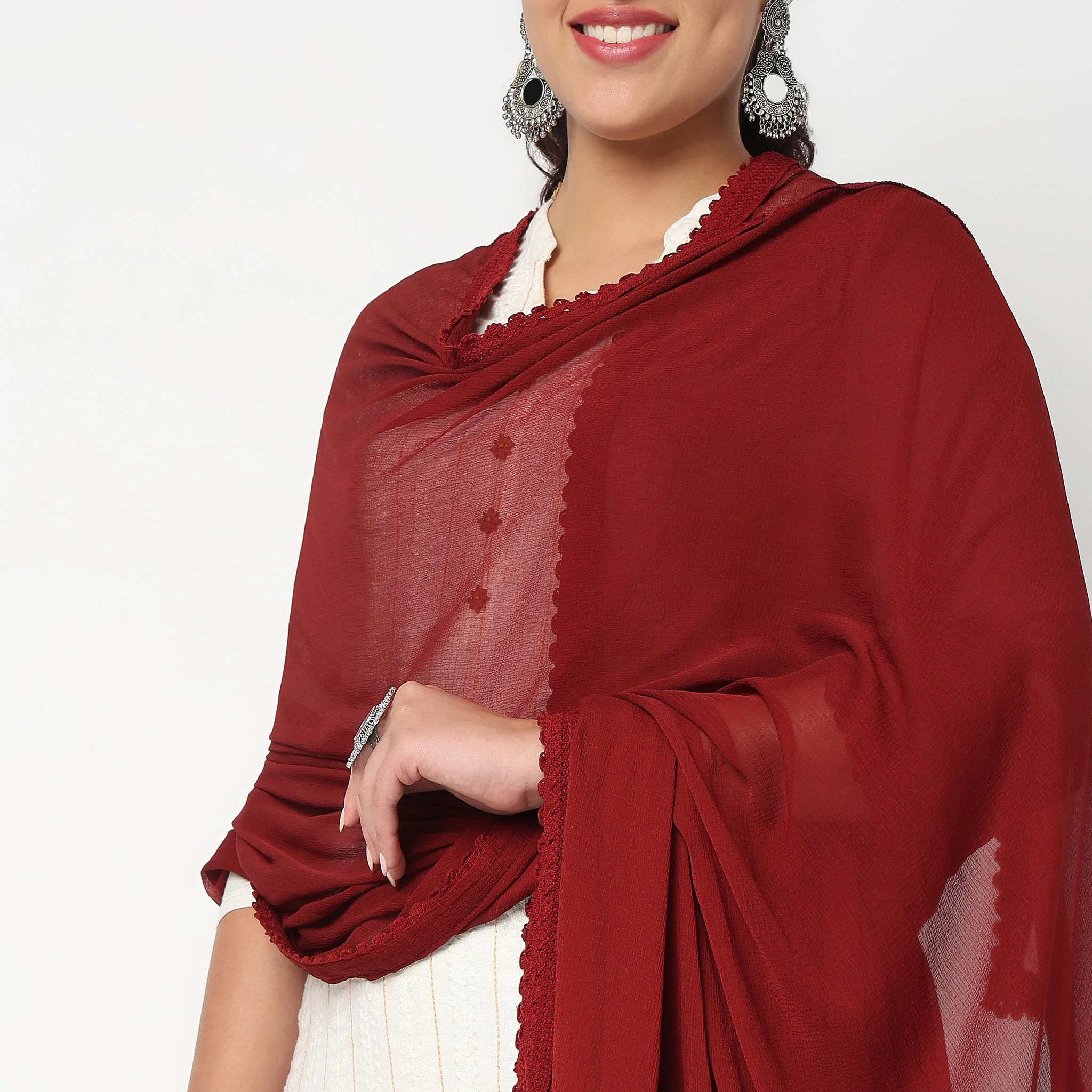 4 Side Lace Chiffon Dupatta - Image 3