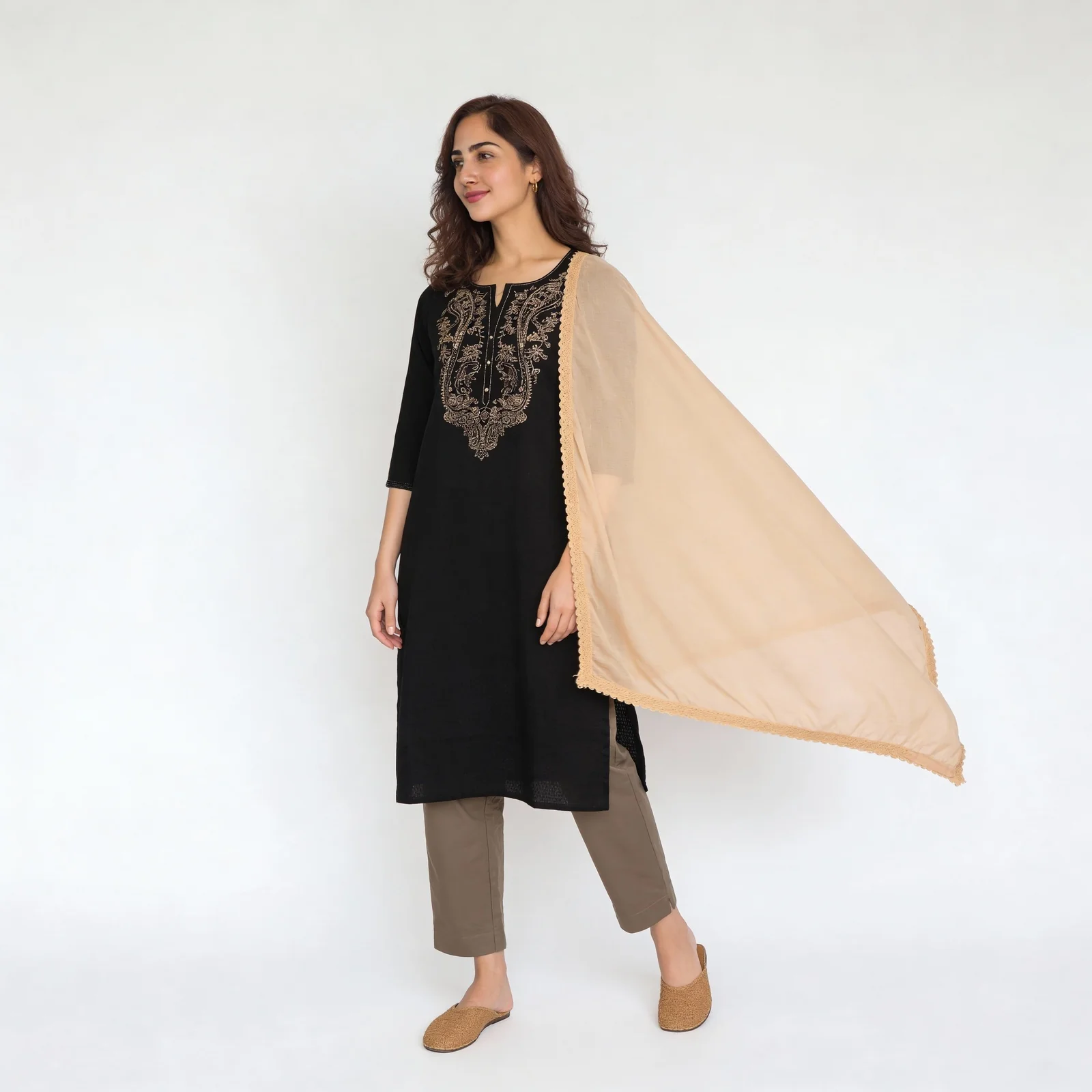 4 Side Lace Chiffon Dupatta - Image 32