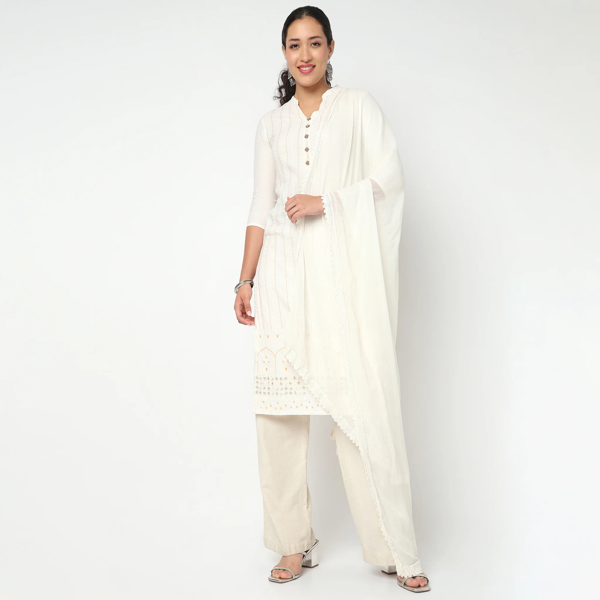 4 Side Lace Chiffon Dupatta - Image 4