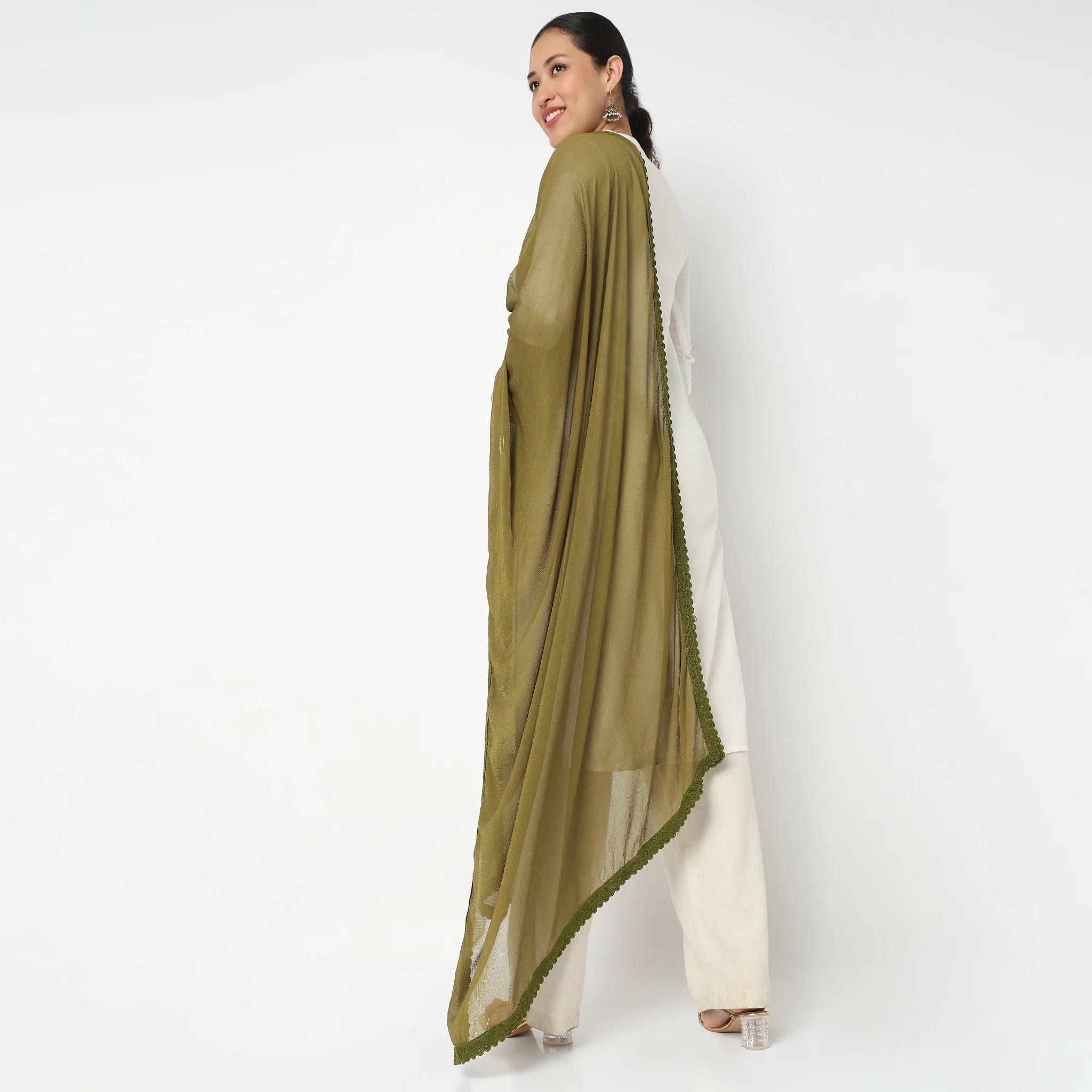 4 Side Lace Chiffon Dupatta - Image 8