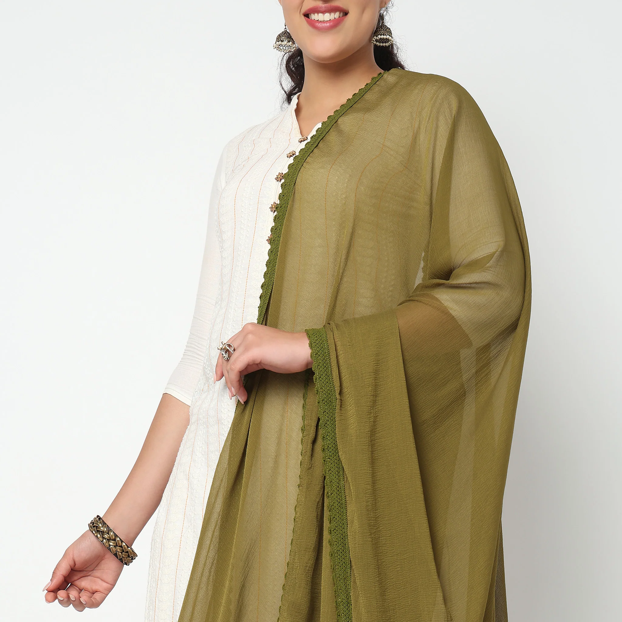 4 Side Lace Chiffon Dupatta - Image 9