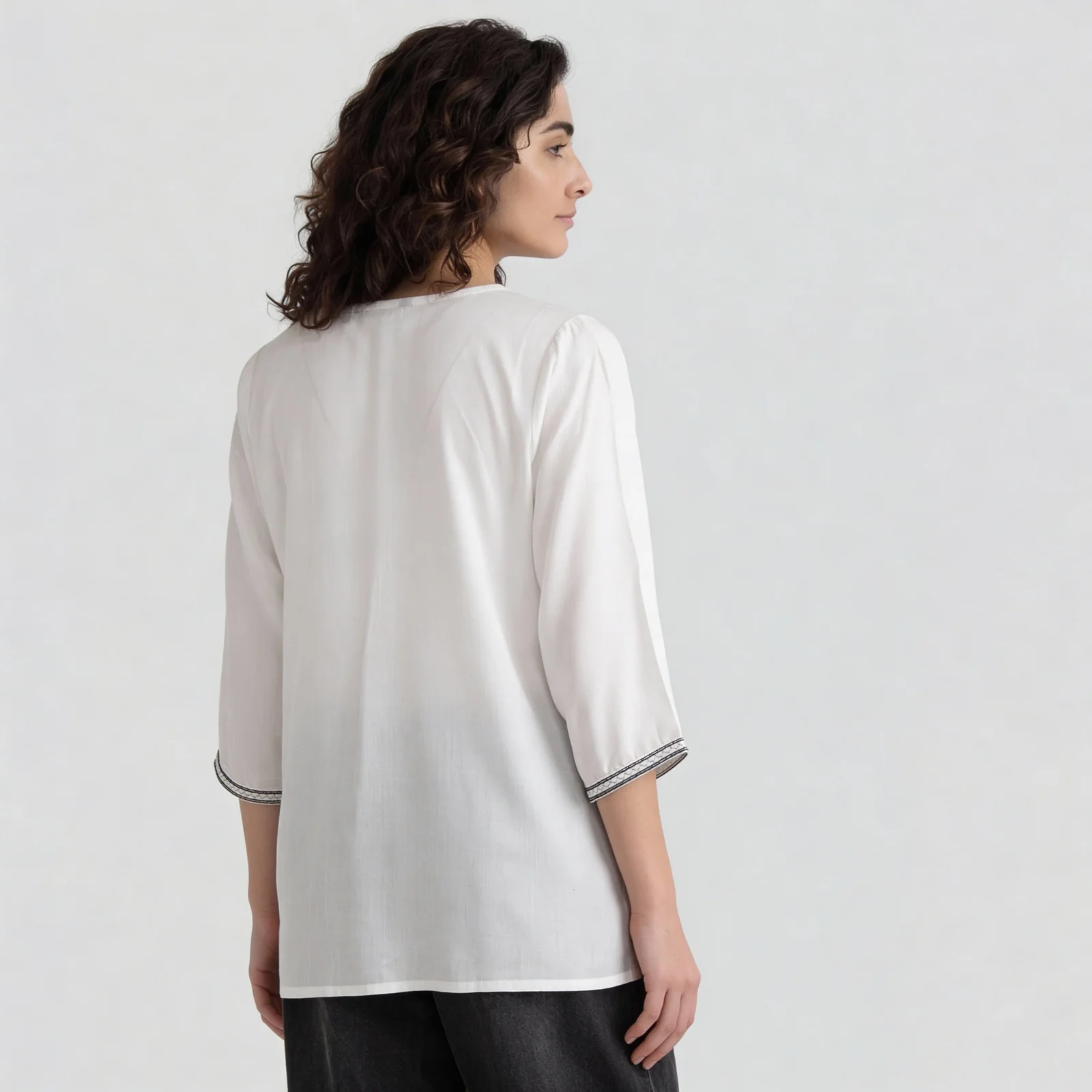 Embroidered A-Line Short Kurta - Image 8