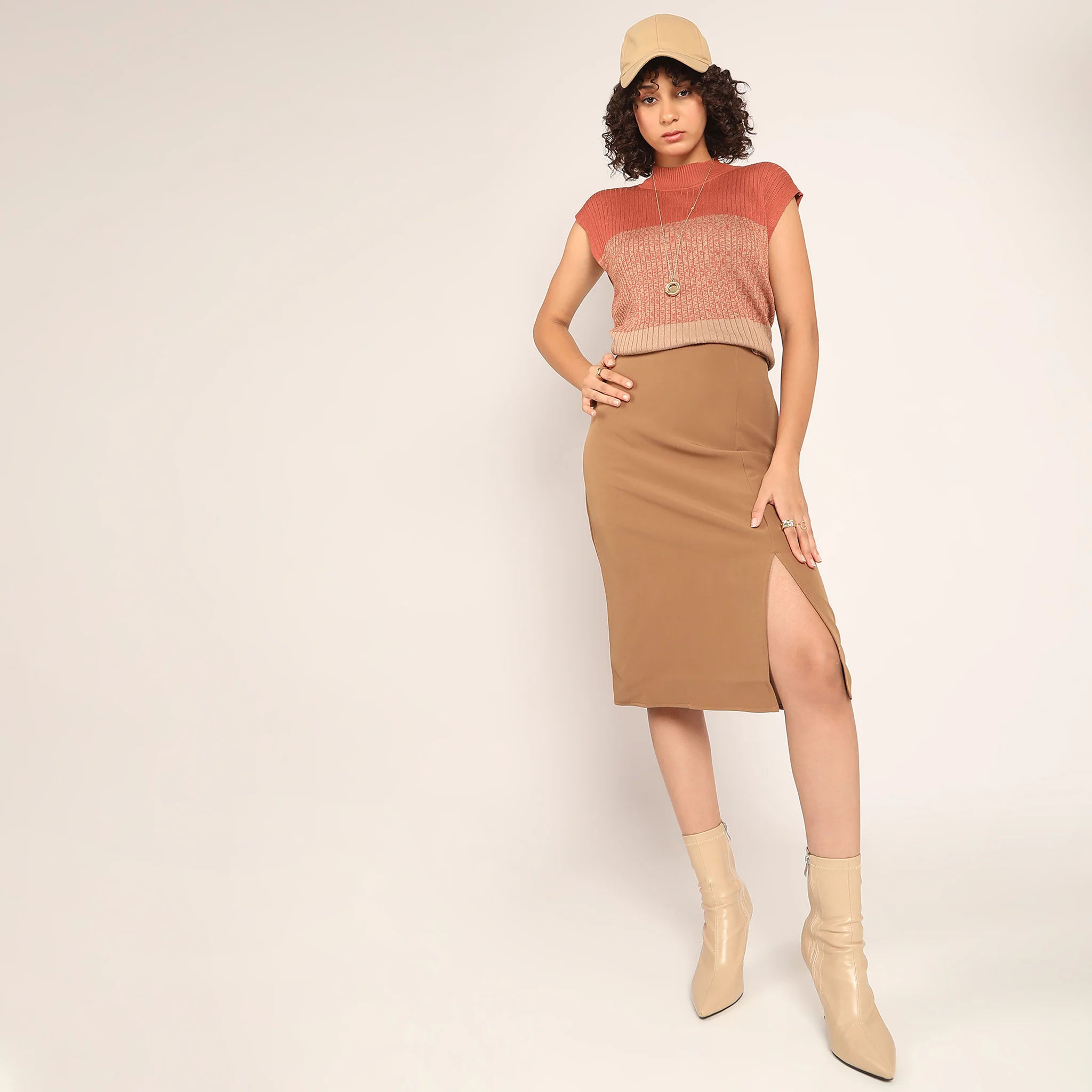A-Line Knee Length Skirt