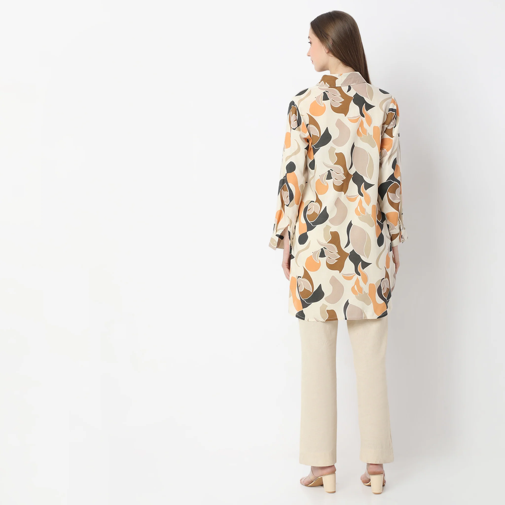 A-Line Printed Full Sleeve Flared Tunic - Image 3