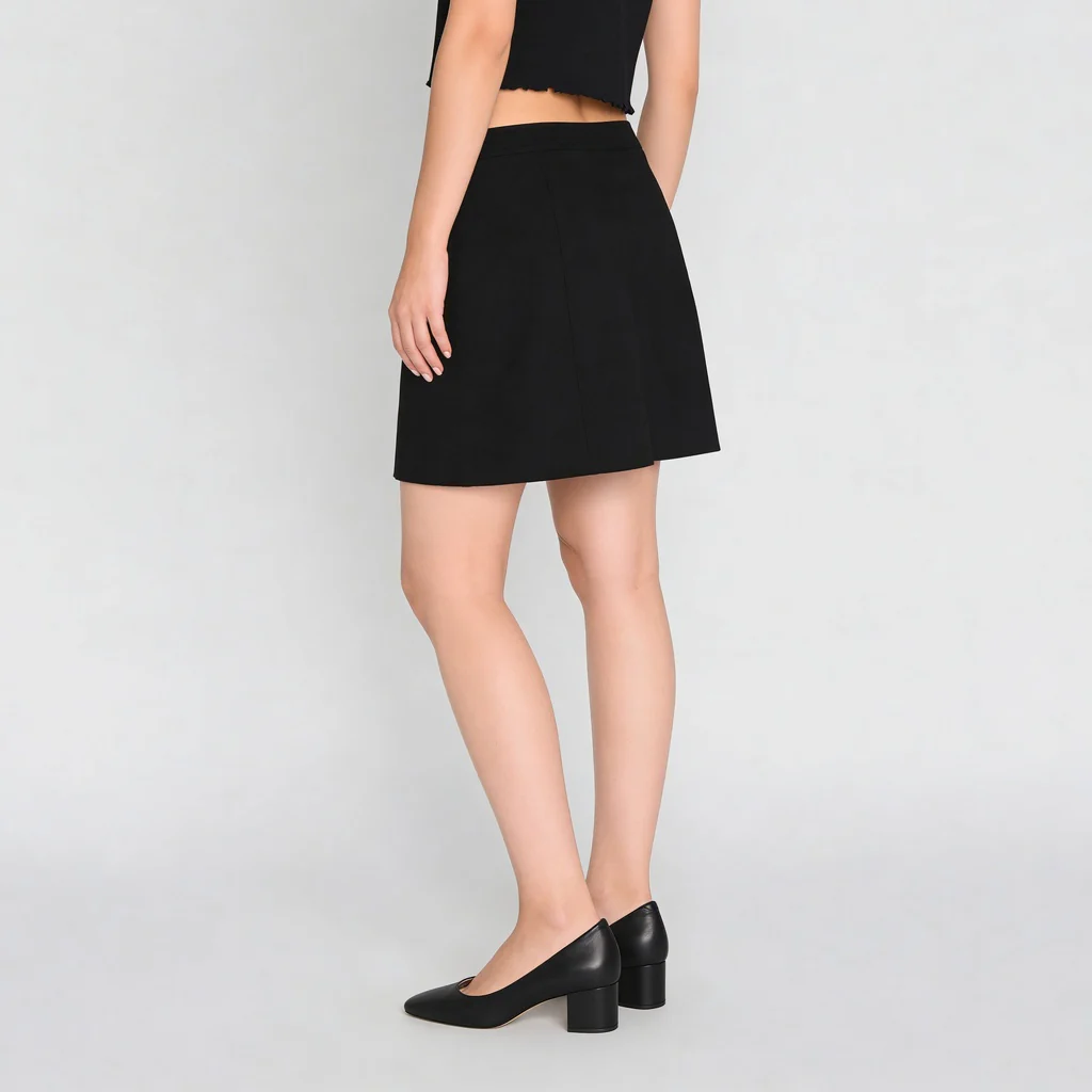 A-Line Skirt With Buttons Detail - Image 3