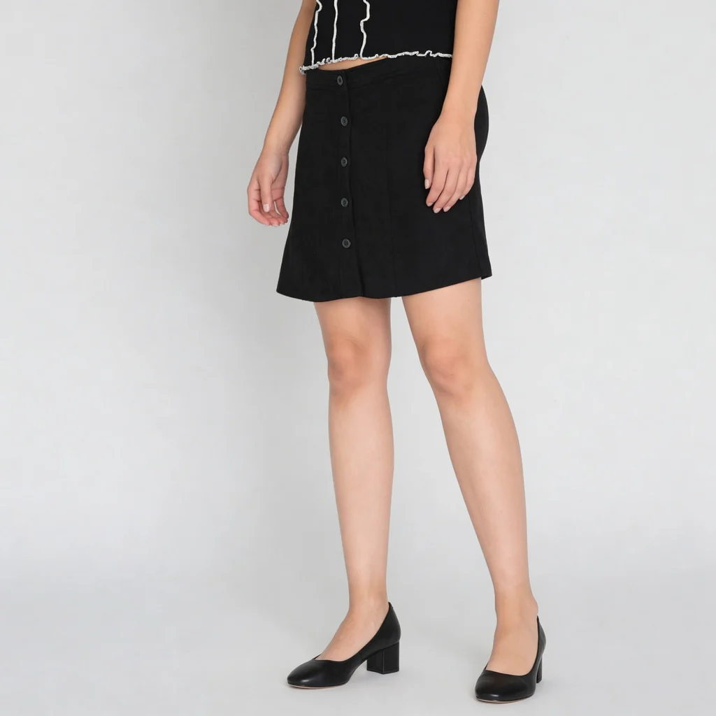 A-Line Skirt With Buttons Detail - Image 5
