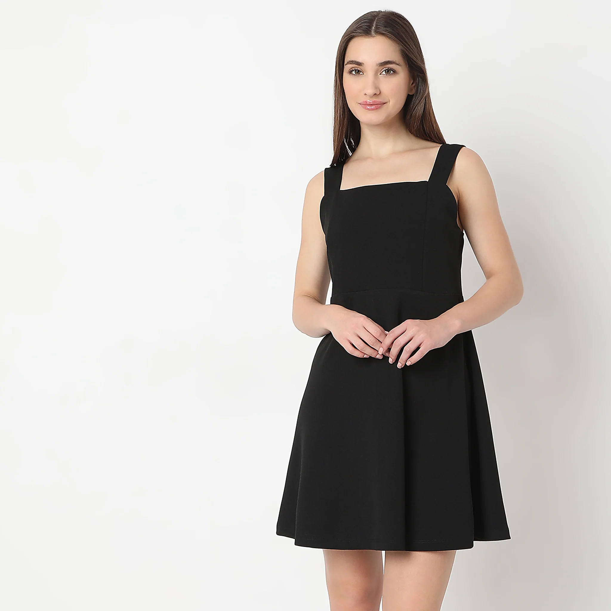 Above Knee Sleeveless Flare Party Dress - Image 2