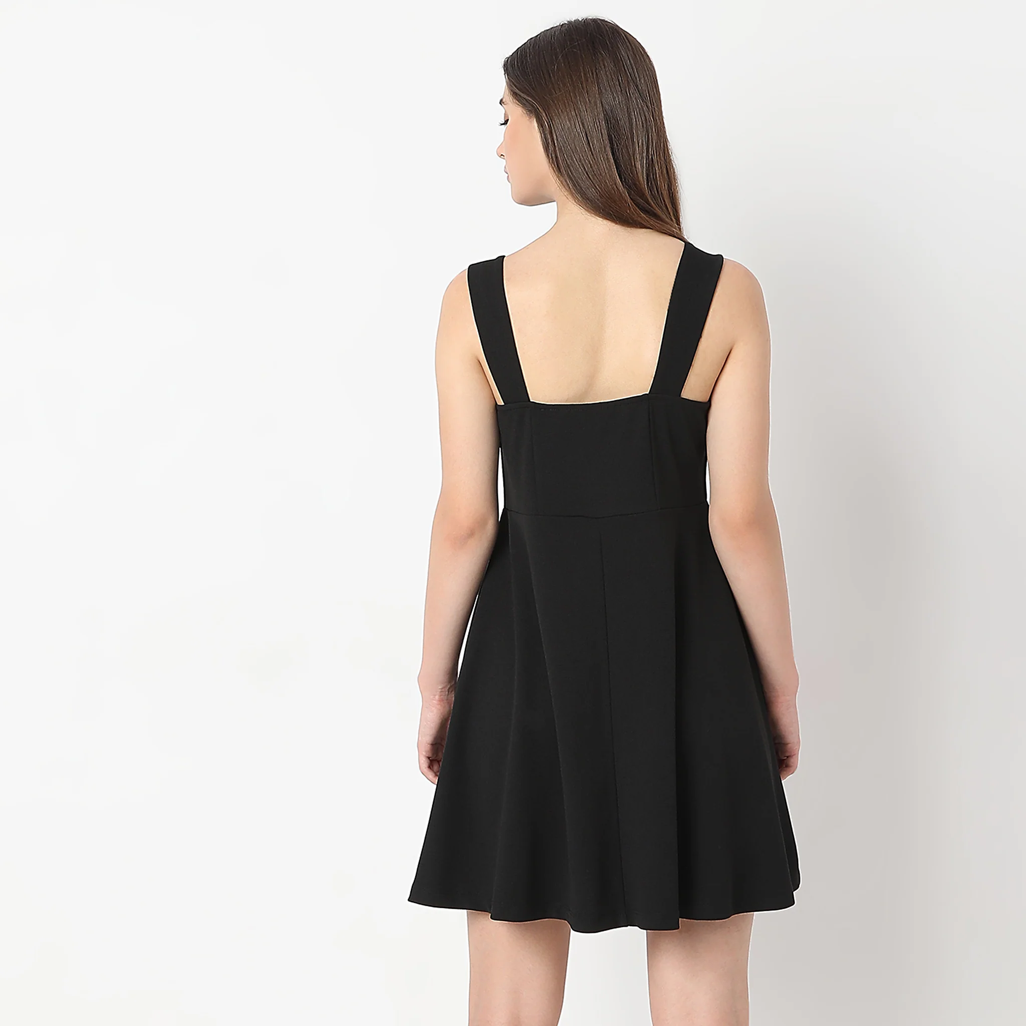 Above Knee Sleeveless Flare Party Dress - Image 3