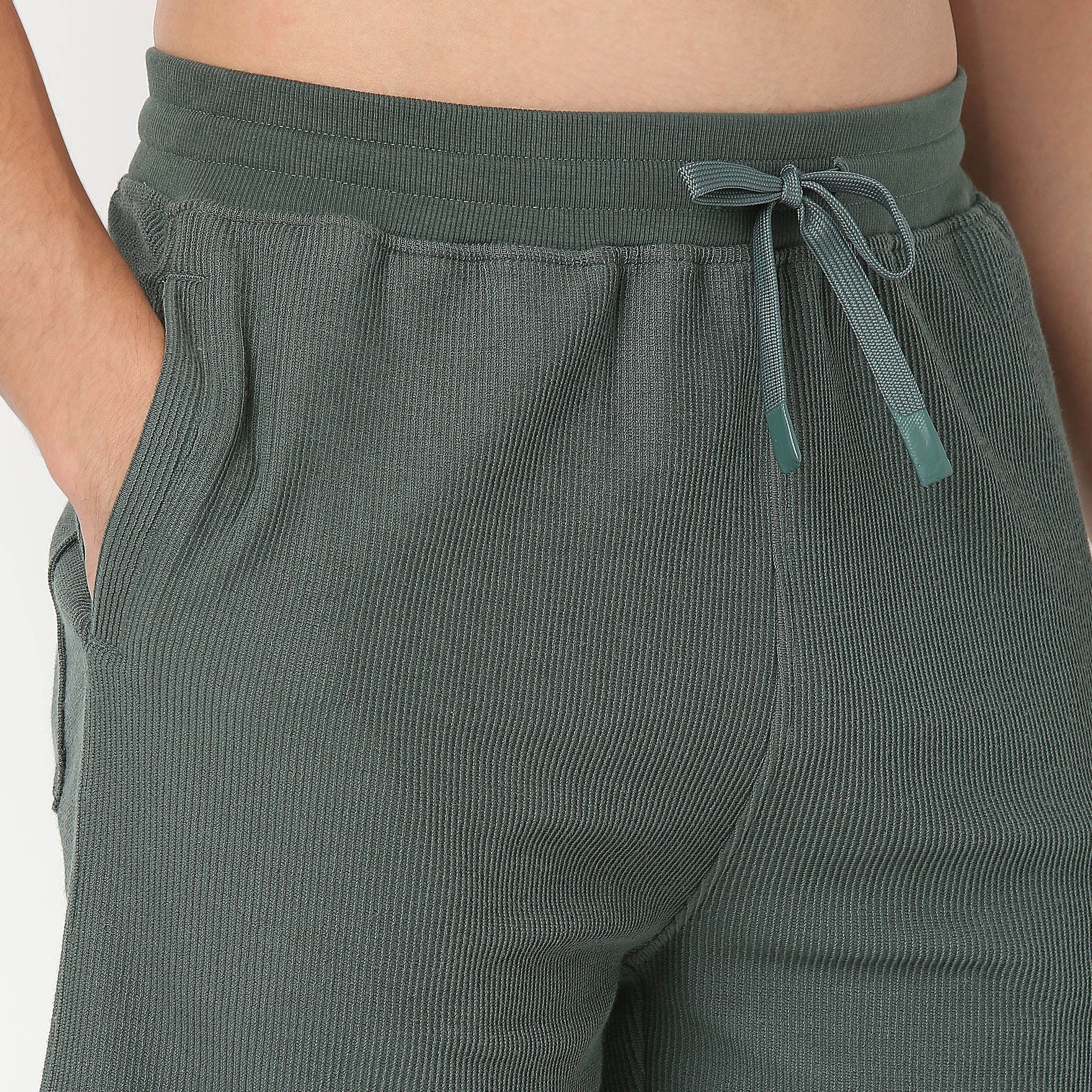Cropped Bermuda Structured Uniset Shorts, Elasticated Waistband With DraWstring - Image 14