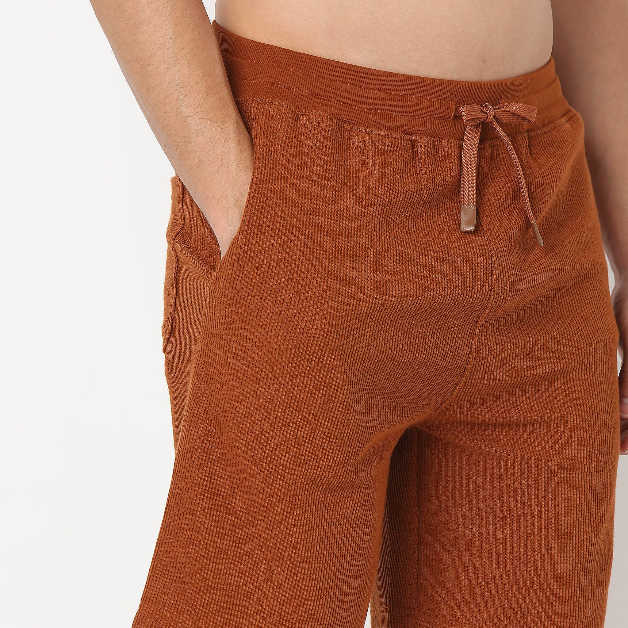 Cropped Bermuda Structured Uniset Shorts, Elasticated Waistband With DraWstring - Image 4