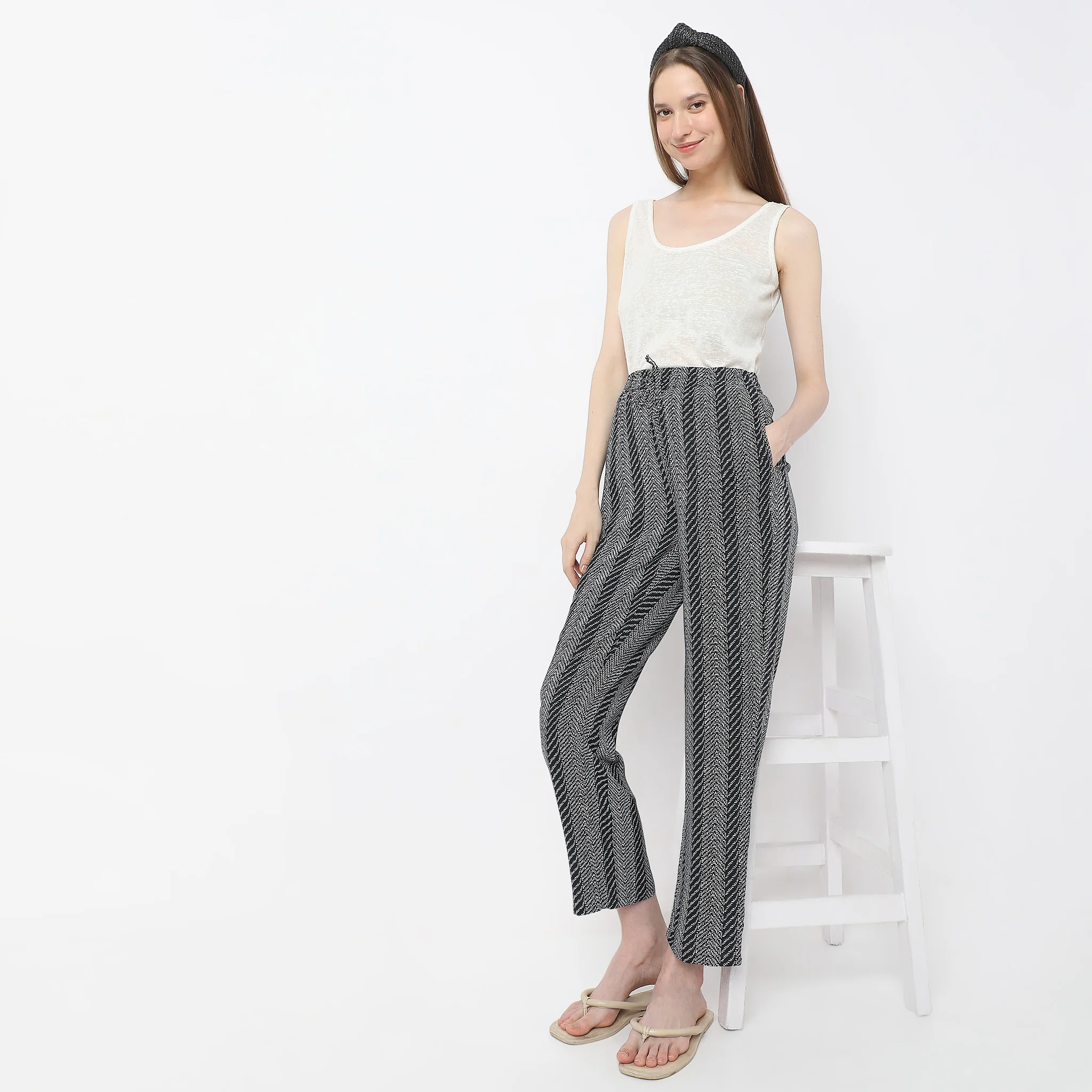 Abstract Print Cotton Lounge Palazzos