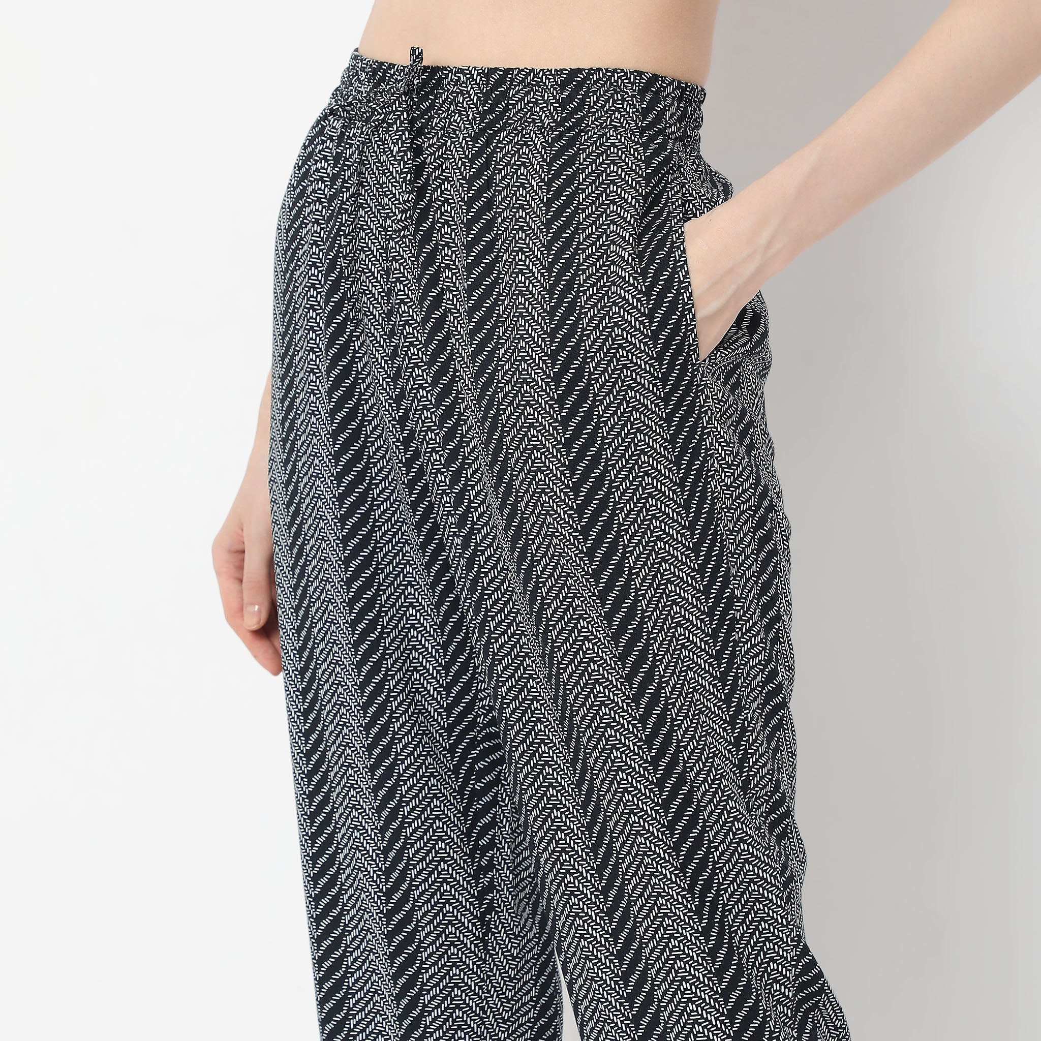 Abstract Print Cotton Lounge Palazzos - Image 4