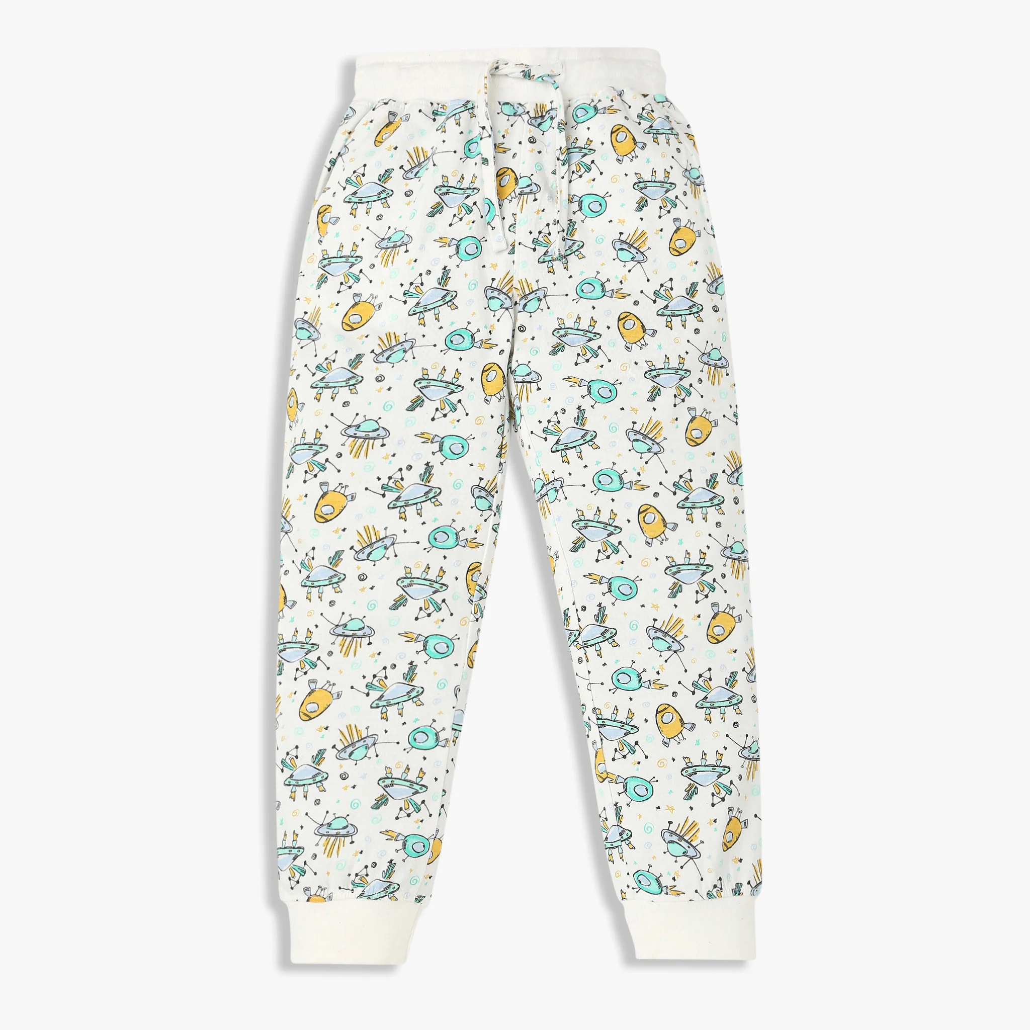 All Over Print Cotton T-Shirt with Track Pant Sleepwear Set - Image 5