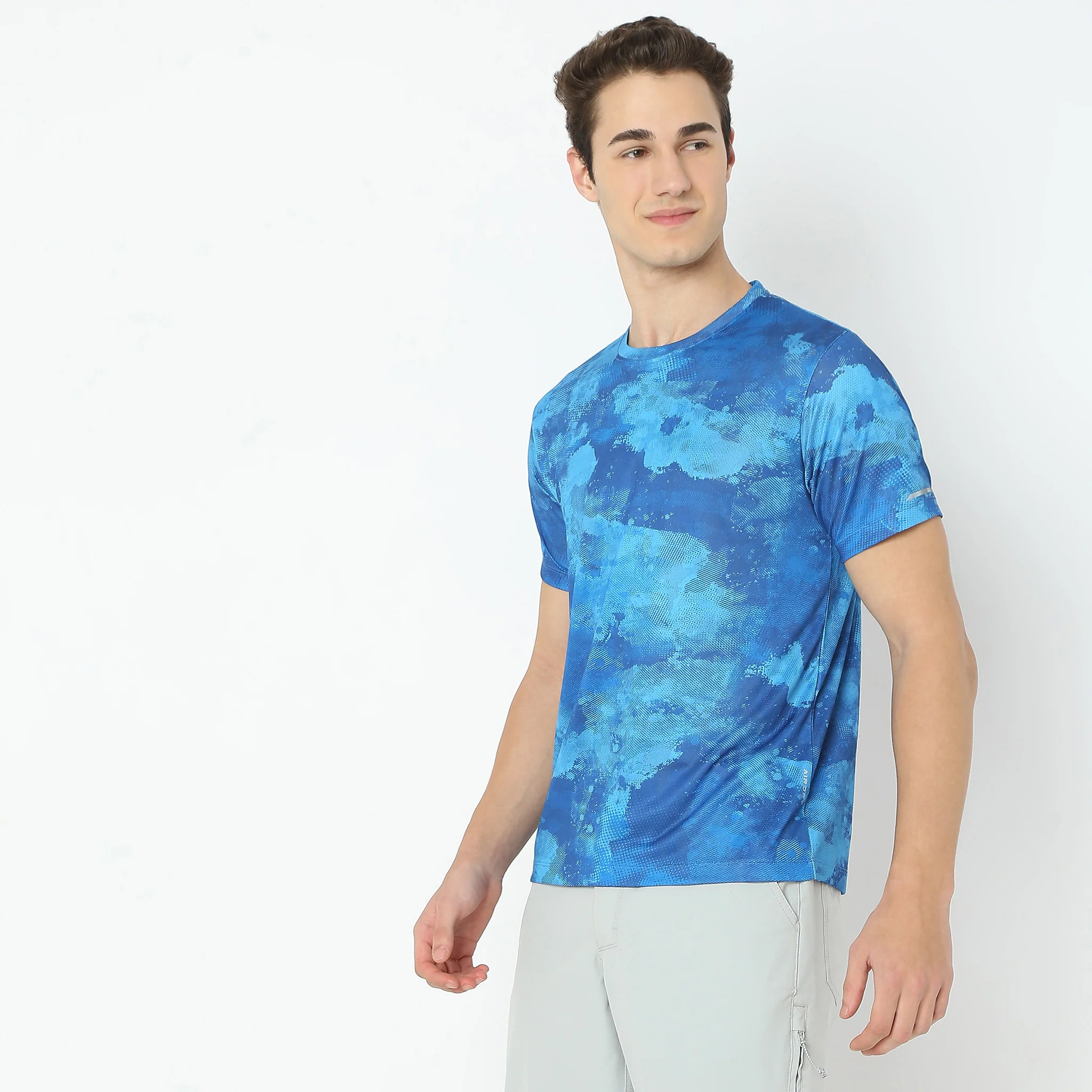 All Over Print Crew Neck Modern Activewear Running T-Shirt - Image 4