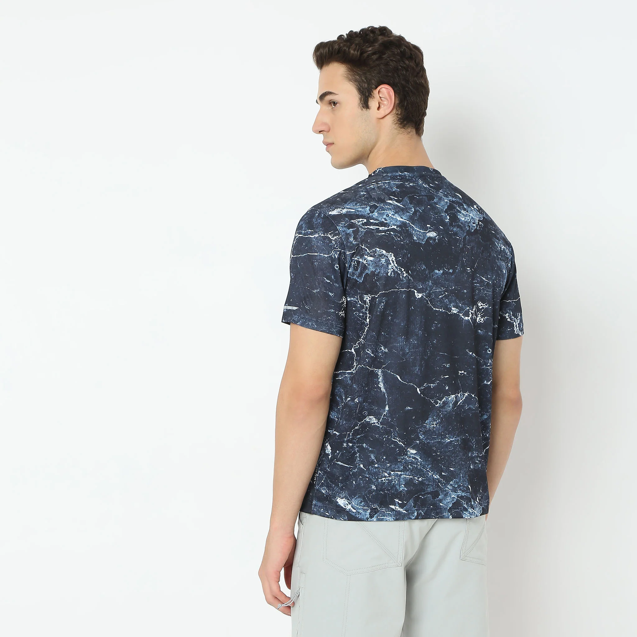 All Over Print Crew Neck Modern Activewear Running T-Shirt - Image 3