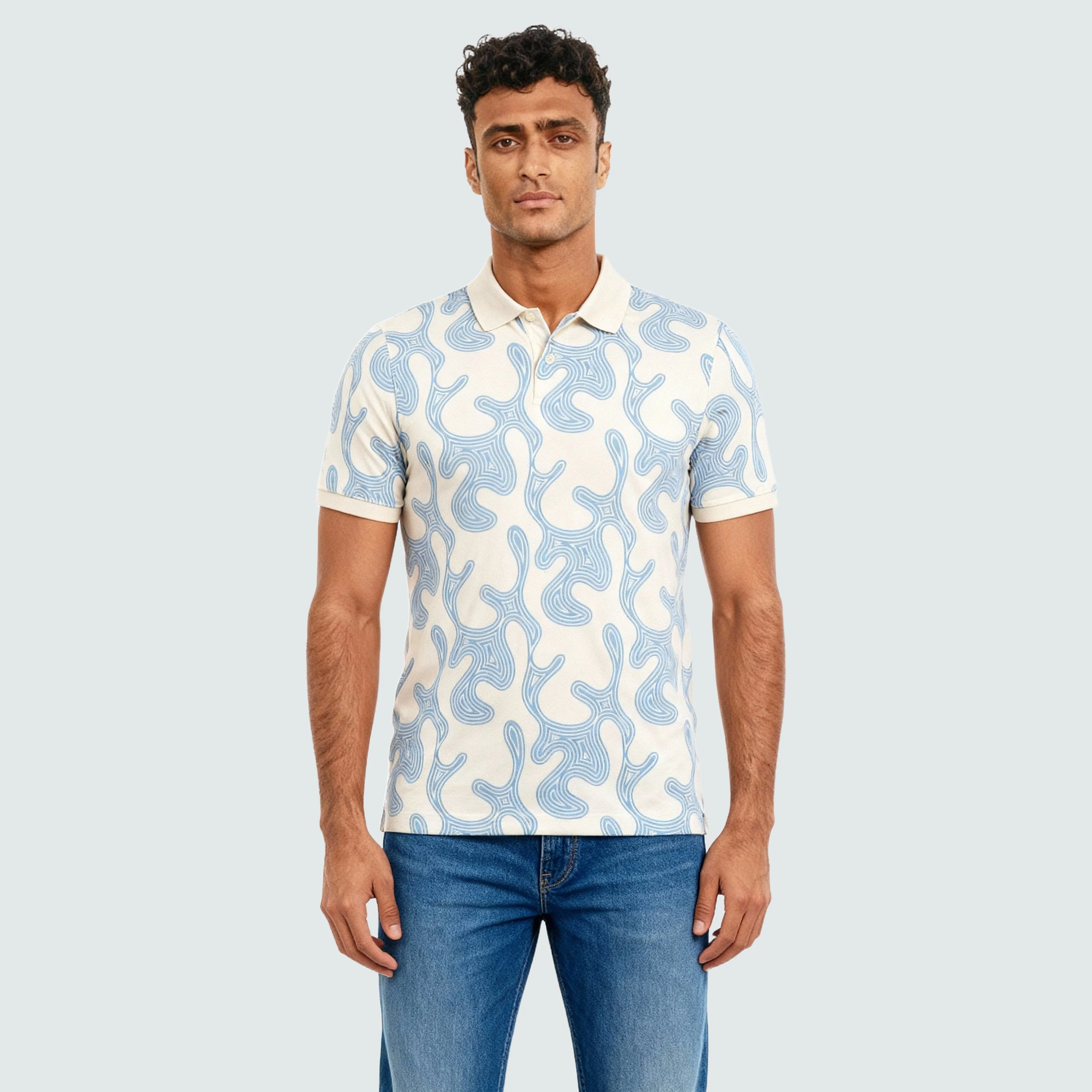 All Over Print Impressions Polo T-Shirt - Image 2