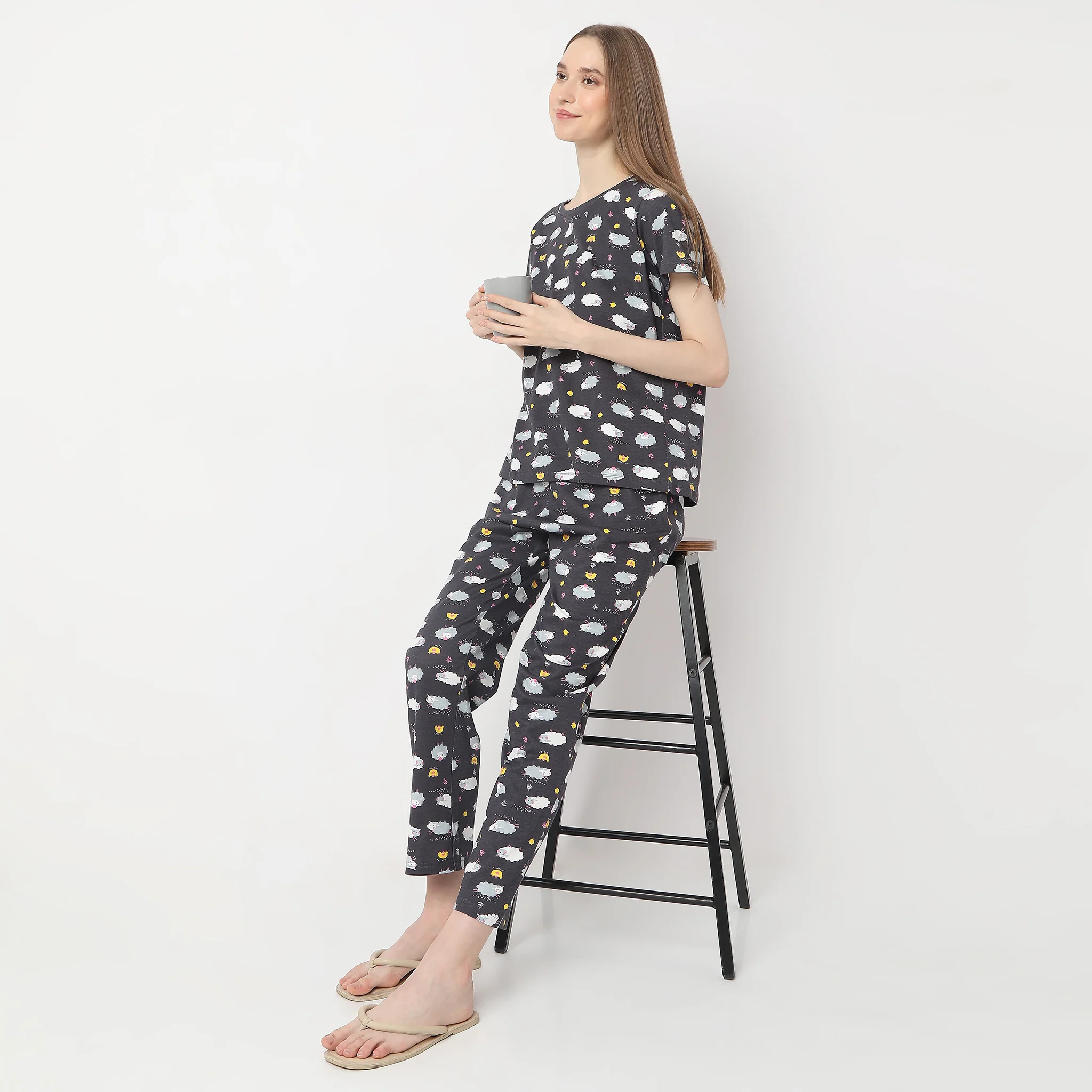Animal Print Ankle Length Core Lounge Pyjamas