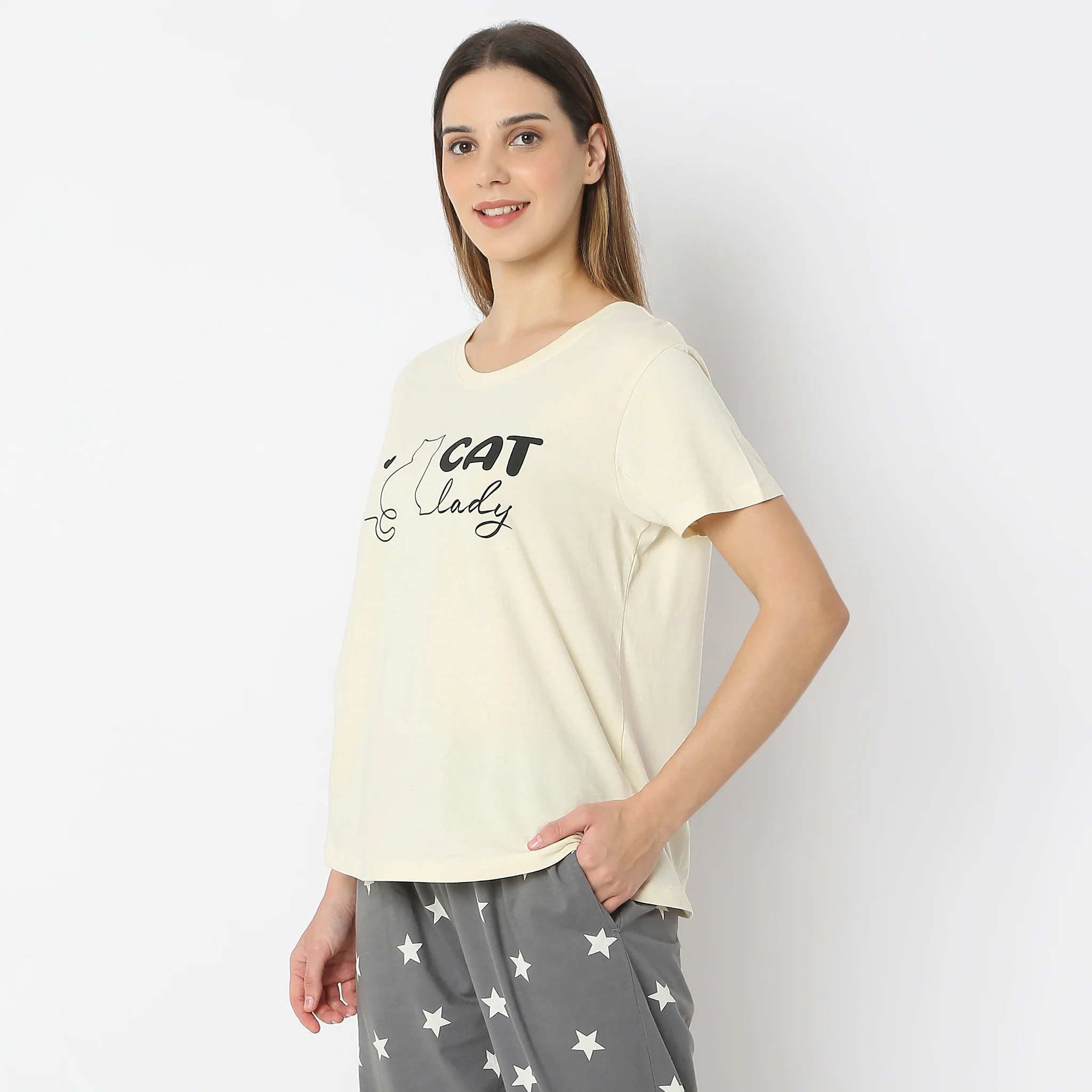 Animal Print Casual Short Sleeve Lounge T-Shirt - Image 5