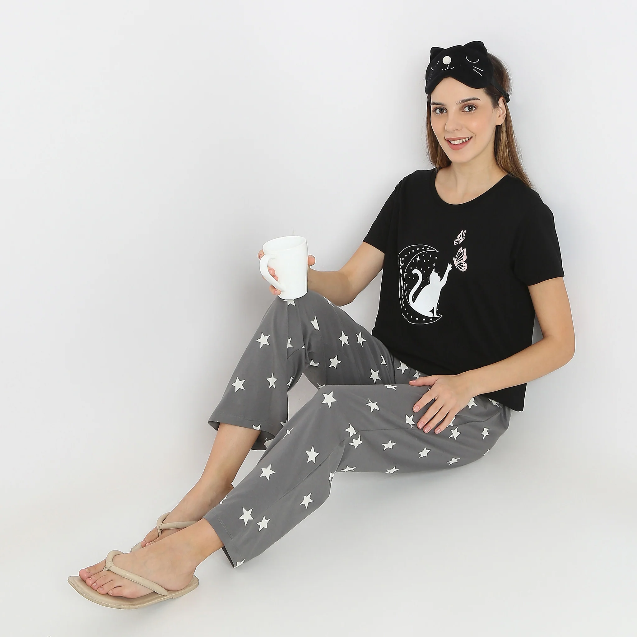 Animal Print Casual Short Sleeve Lounge T-Shirt