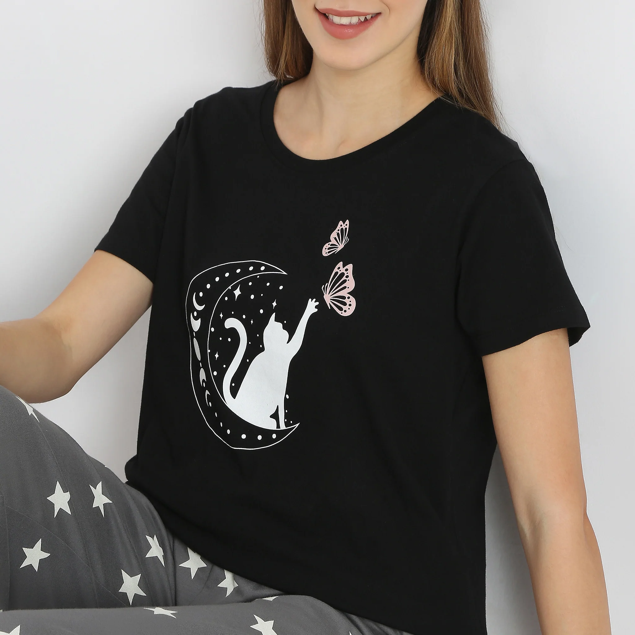 Animal Print Casual Short Sleeve Lounge T-Shirt - Image 4