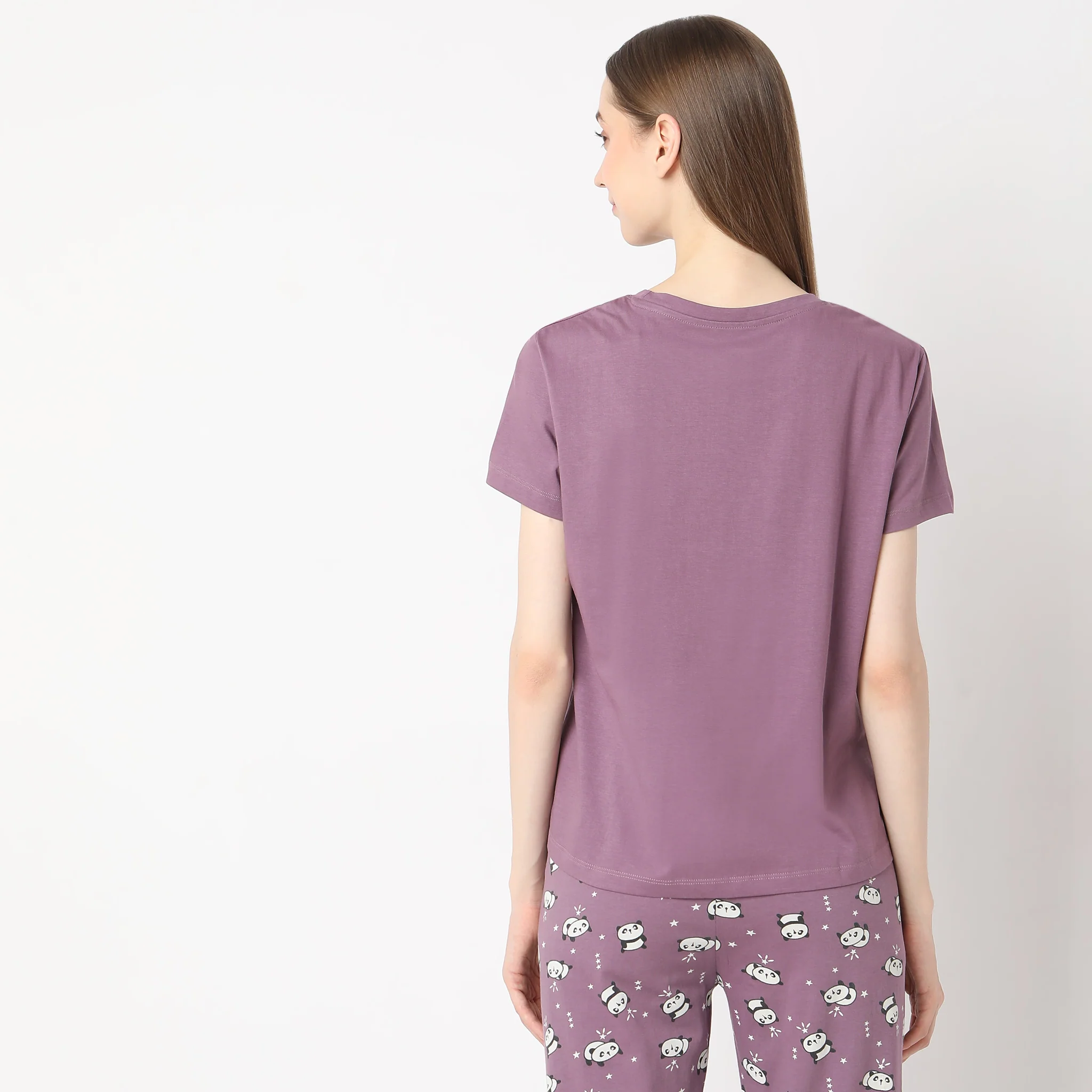 Animal Print Crew Neck Lounge T-Shirt - Image 3