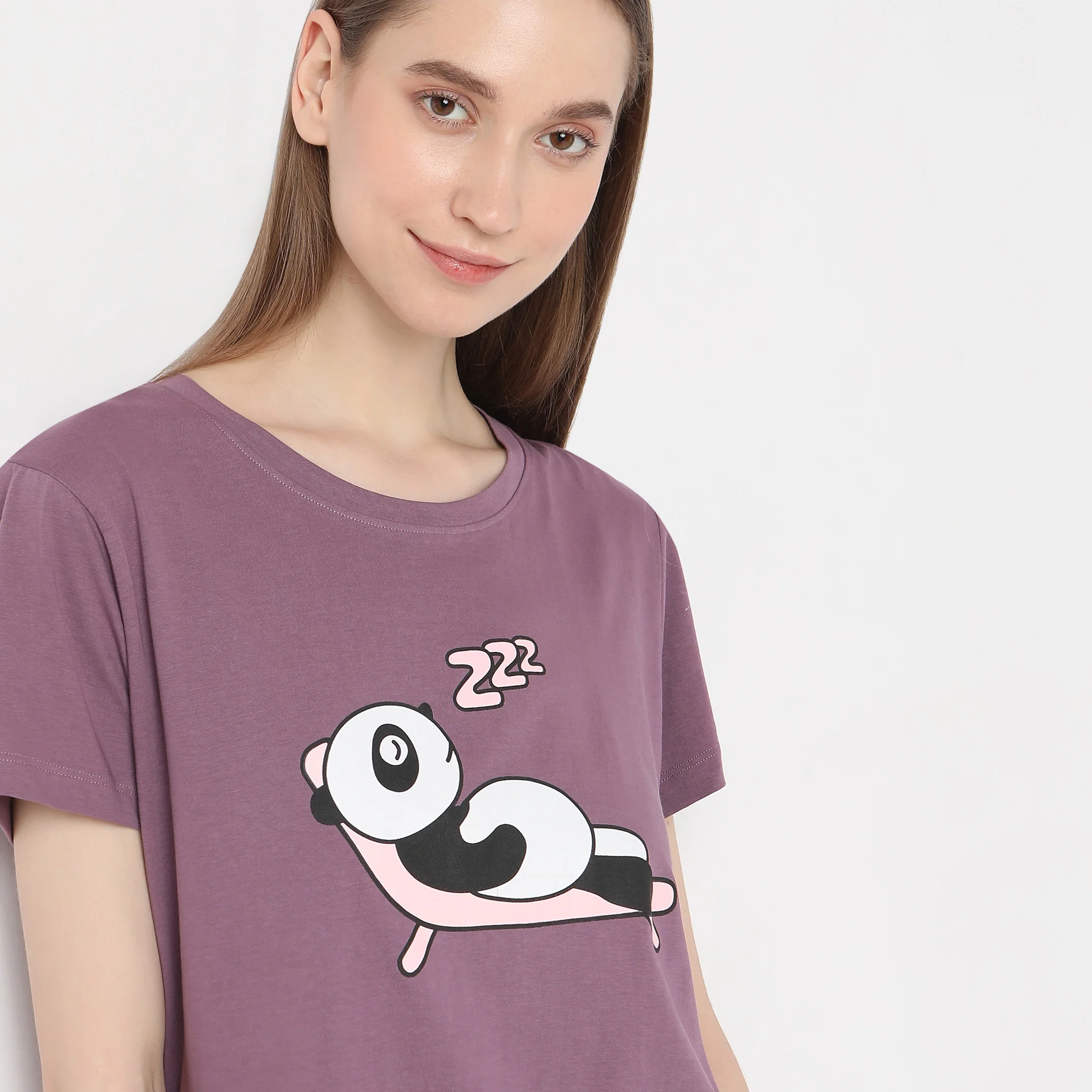 Animal Print Crew Neck Lounge T-Shirt - Image 4