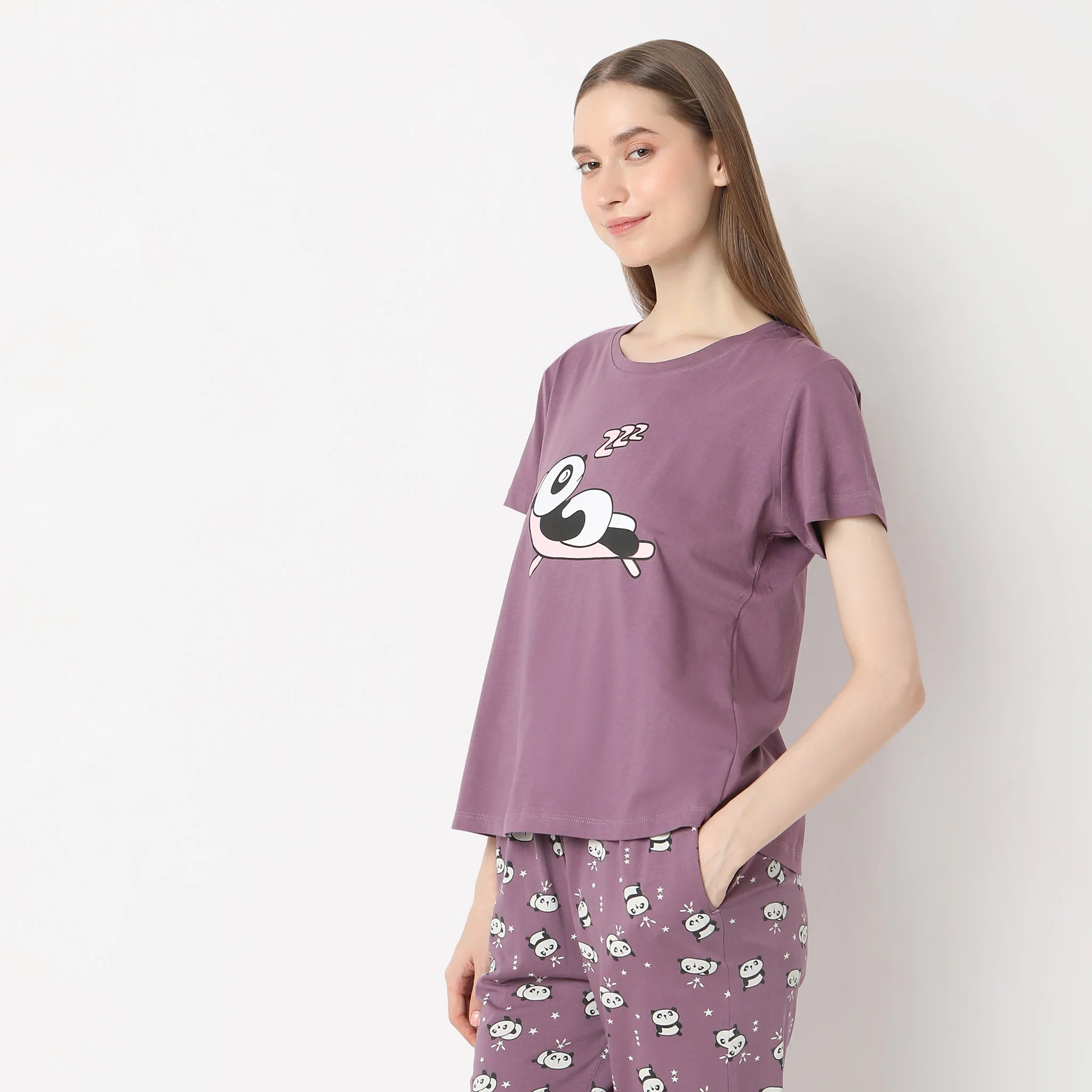 Animal Print Crew Neck Lounge T-Shirt - Image 5