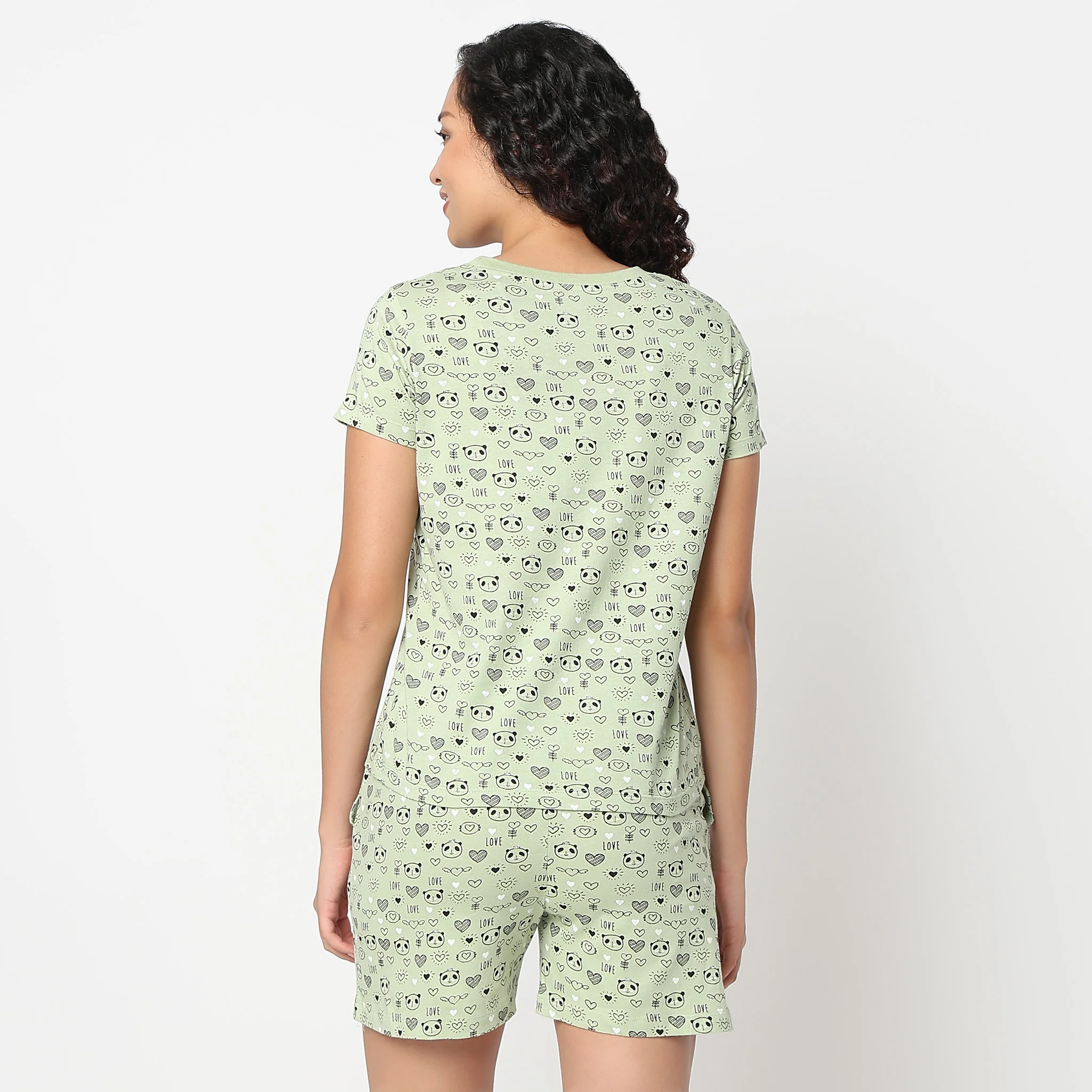 Animal Print Crew Neck Loungewear T-Shirt - Image 3