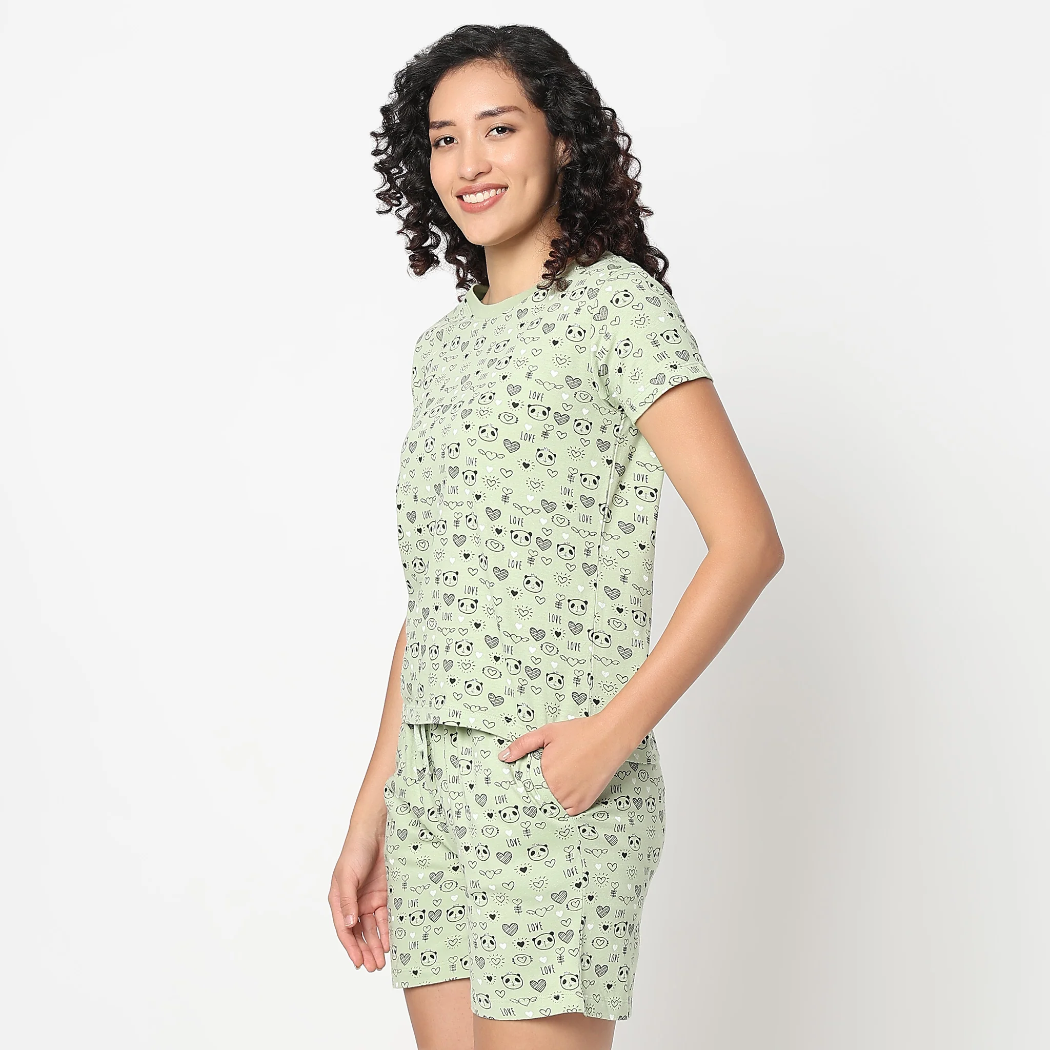 Animal Print Crew Neck Loungewear T-Shirt - Image 5