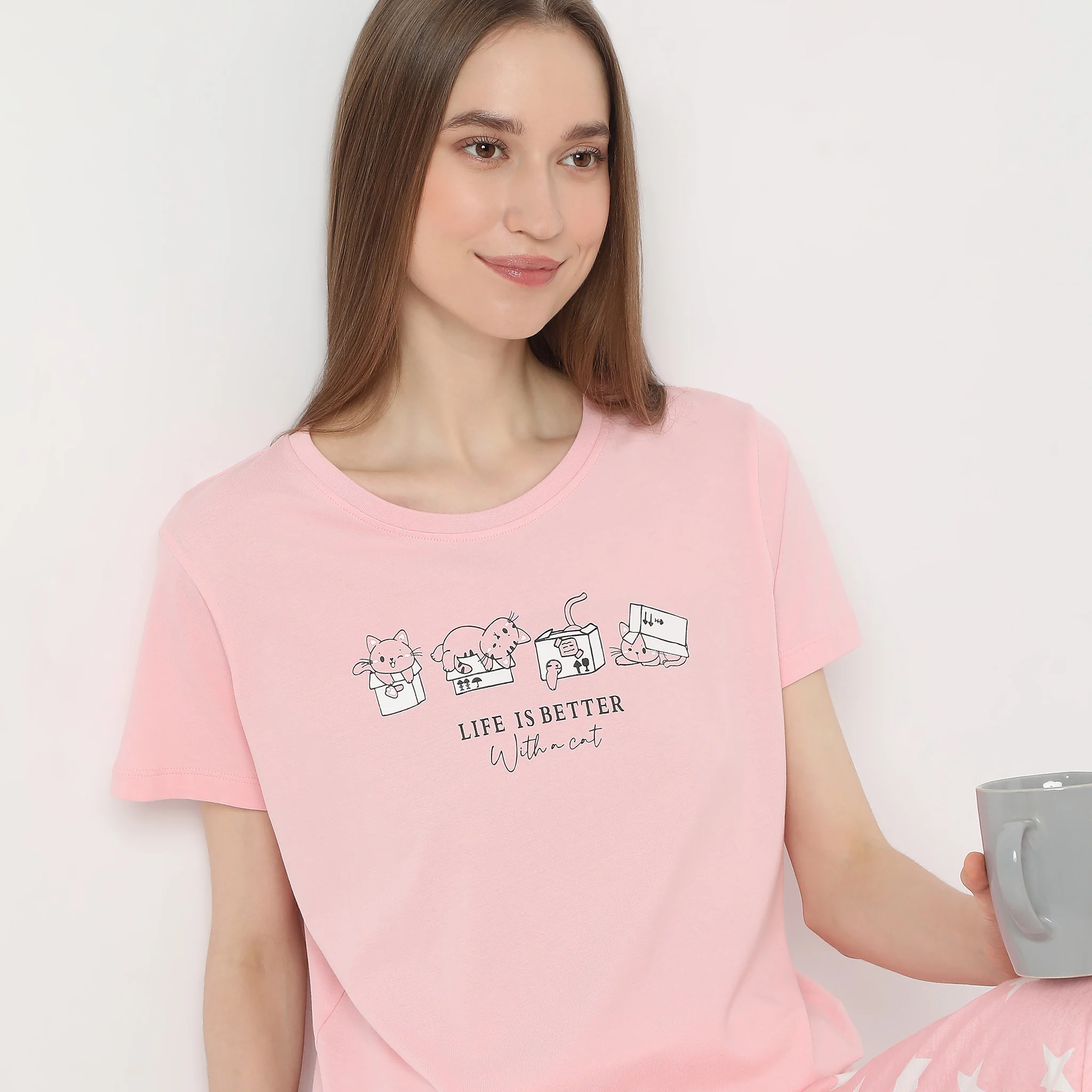 Animal Print Straight Lounge T-Shirt - Image 4