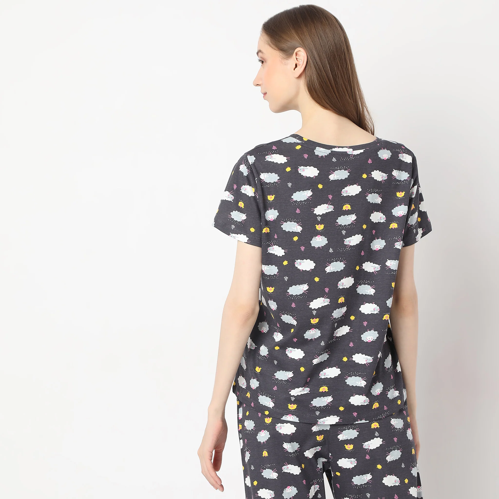 Animal Print Straight Lounge T-Shirt - Image 3