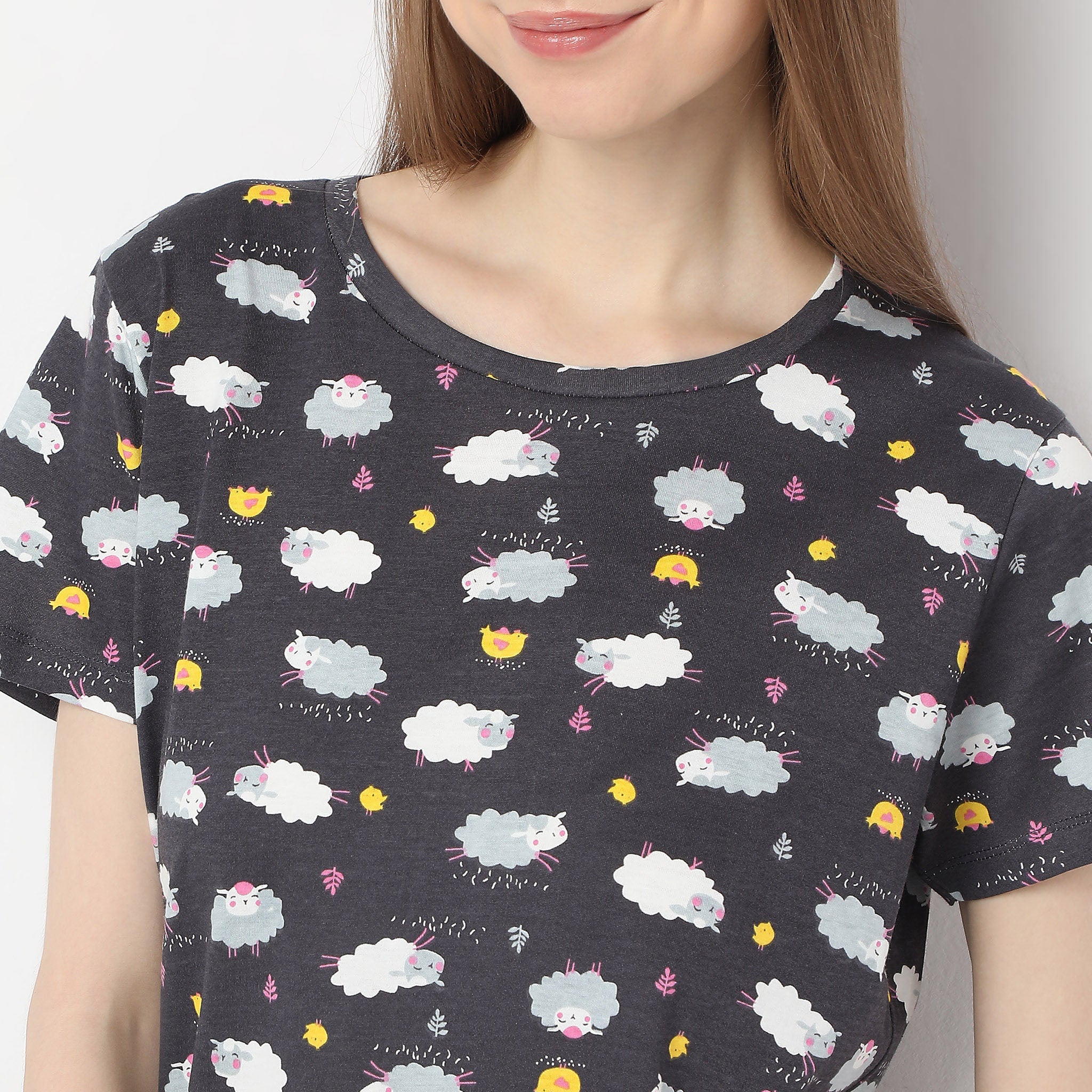 Animal Print Straight Lounge T-Shirt - Image 4