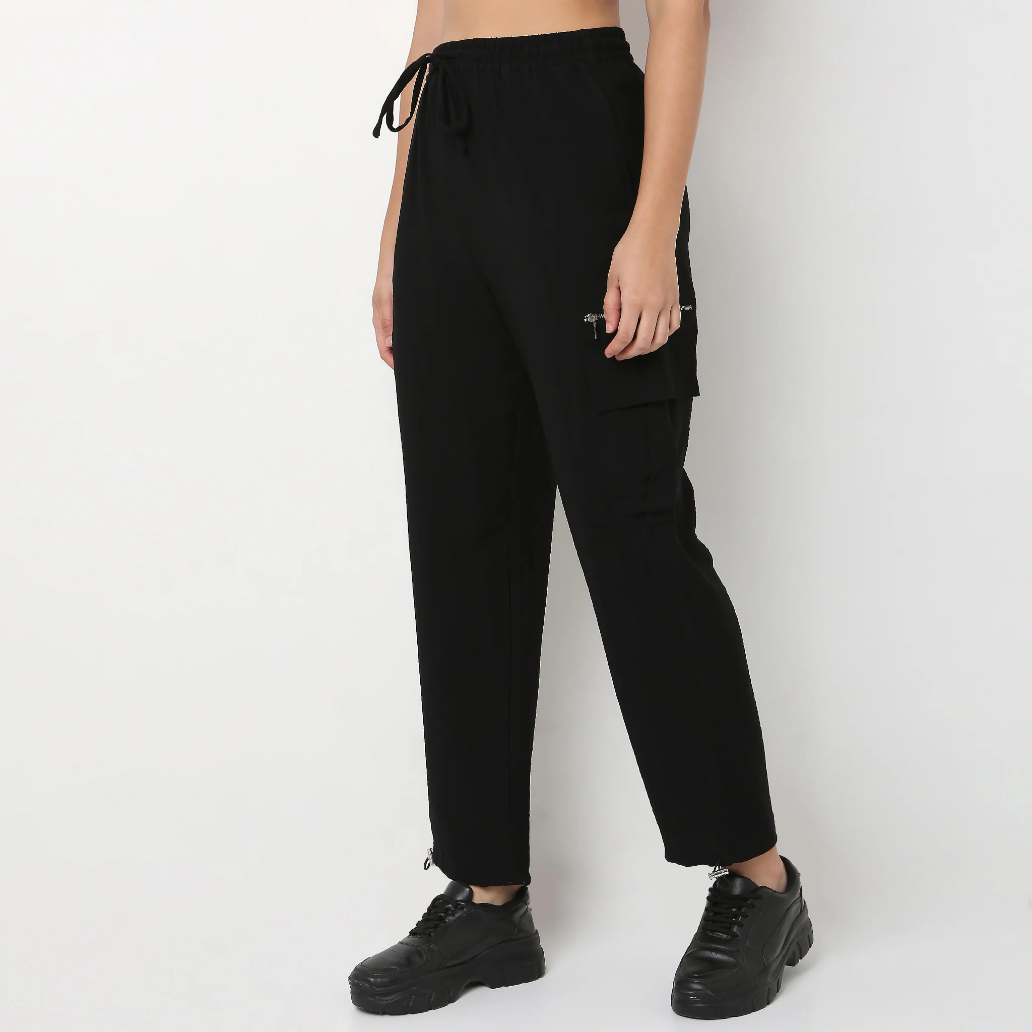 Relaxed Fit High Rise Pant With Elasticated Drawcord - Image 5