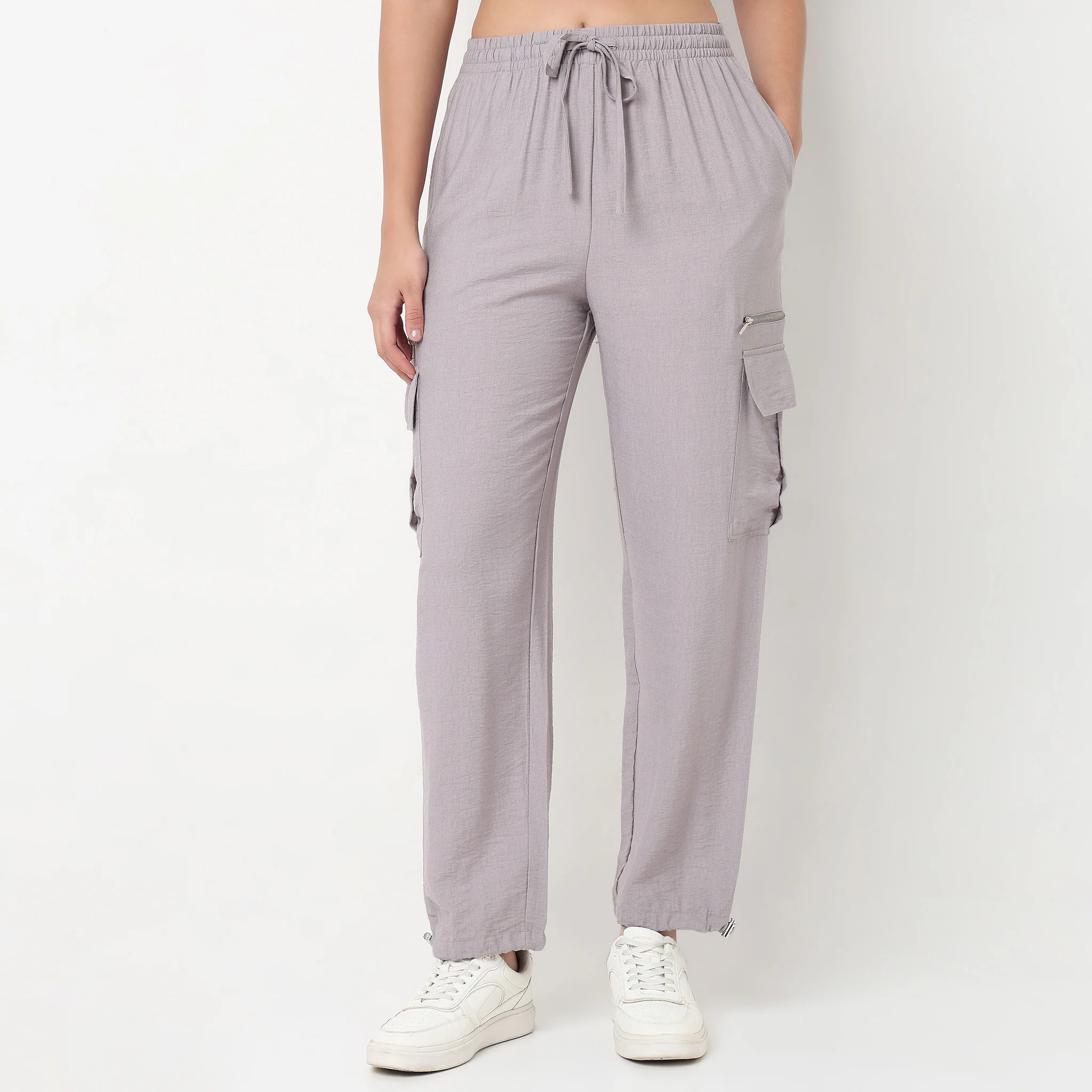 Relaxed Fit High Rise Pant With Elasticated Drawcord - Image 7