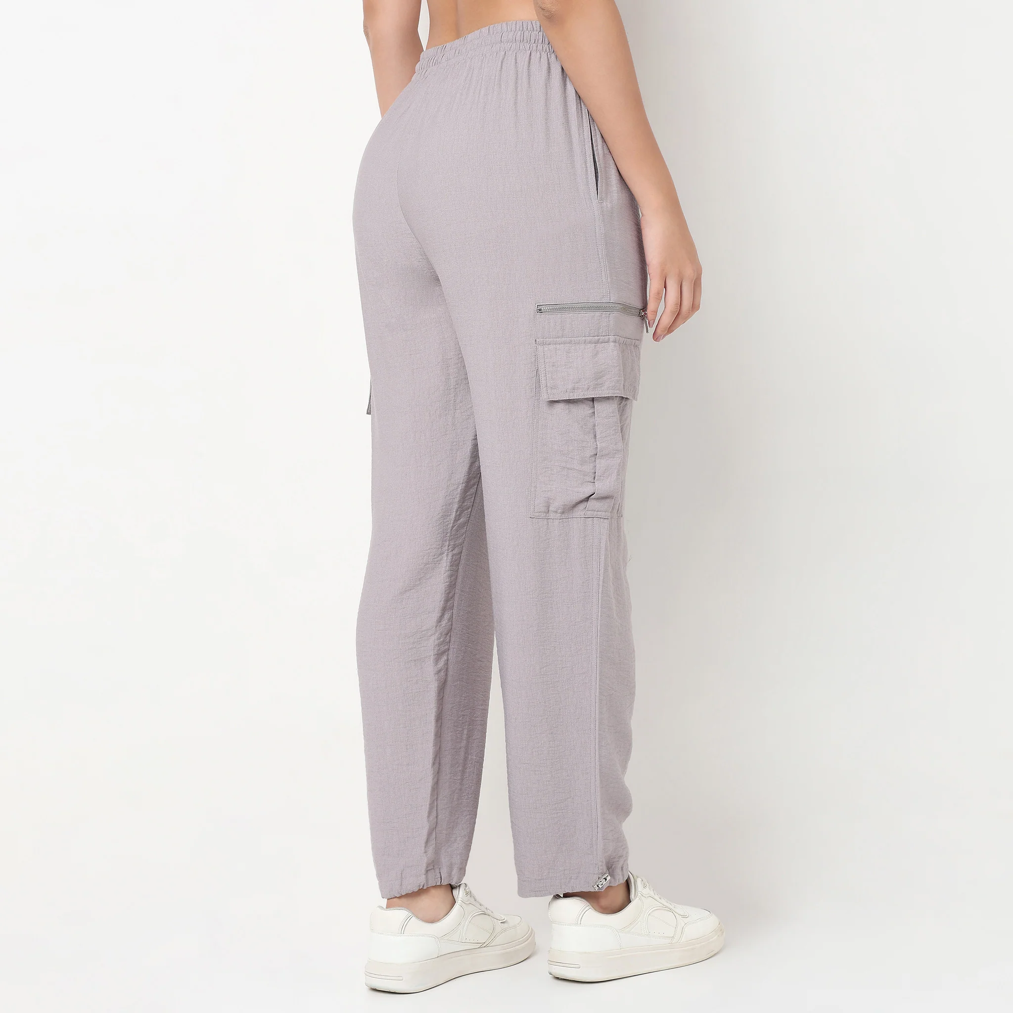 Relaxed Fit High Rise Pant With Elasticated Drawcord - Image 8