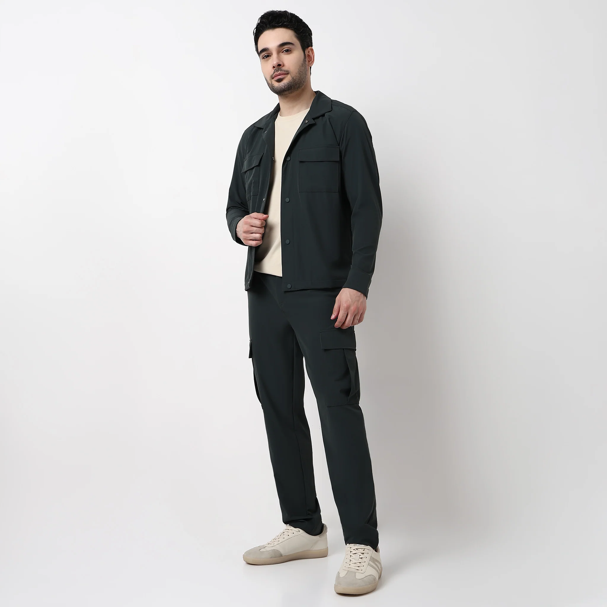 Ultra Light Weight Nylon Blend Relaxed Fit Cargo Pants With Utility Pockets - Image 11