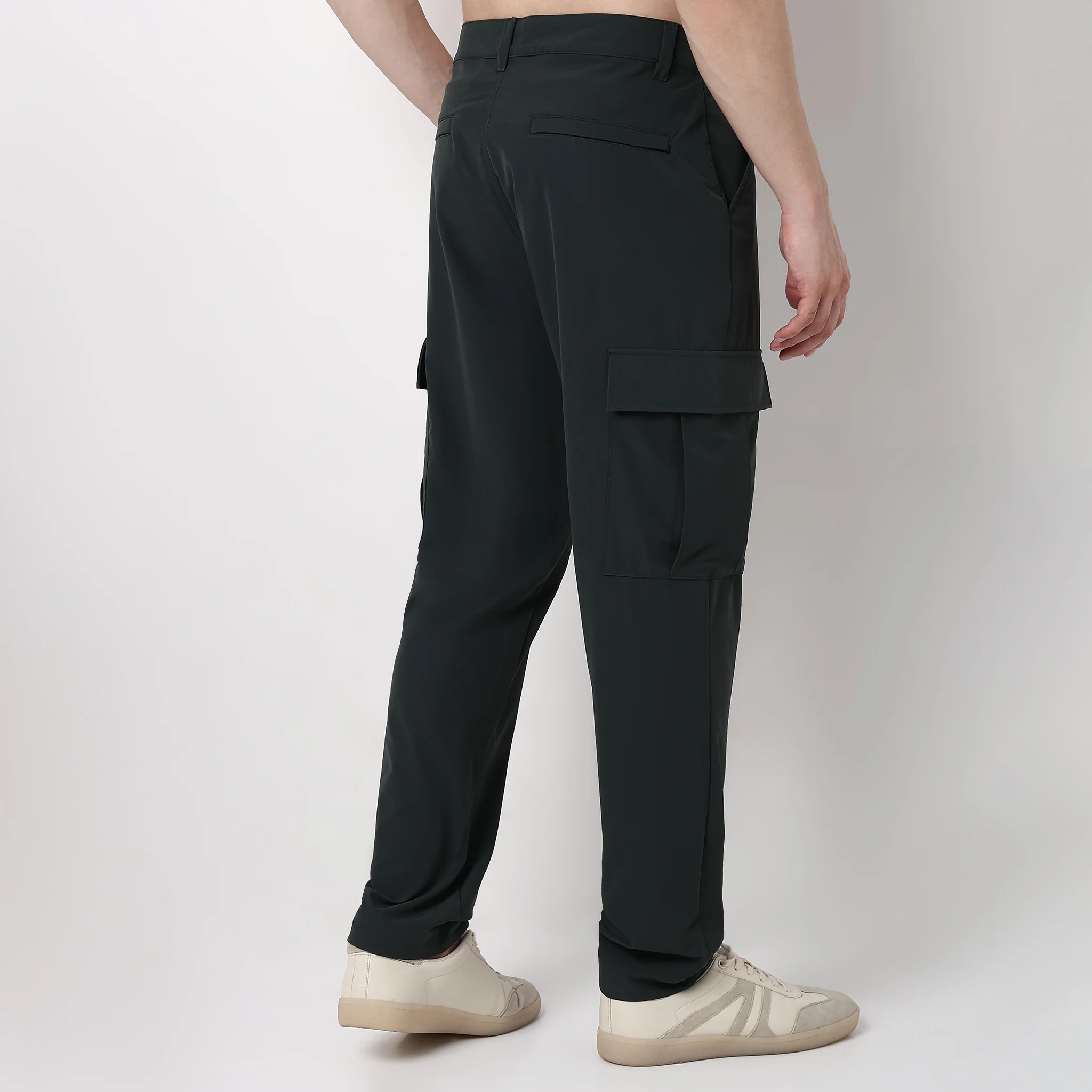 Ultra Light Weight Nylon Blend Relaxed Fit Cargo Pants With Utility Pockets - Image 13