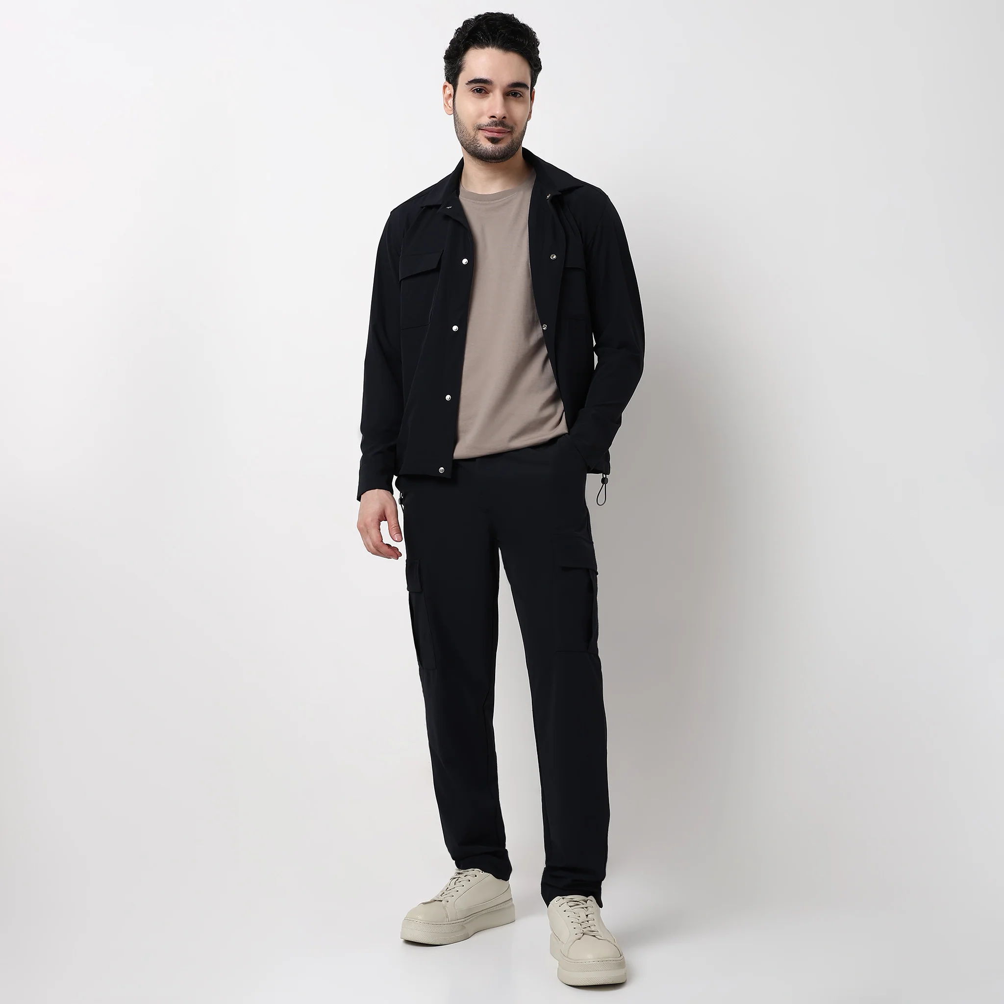 Ultra Light Weight Nylon Blend Relaxed Fit Cargo Pants With Utility Pockets - Image 16