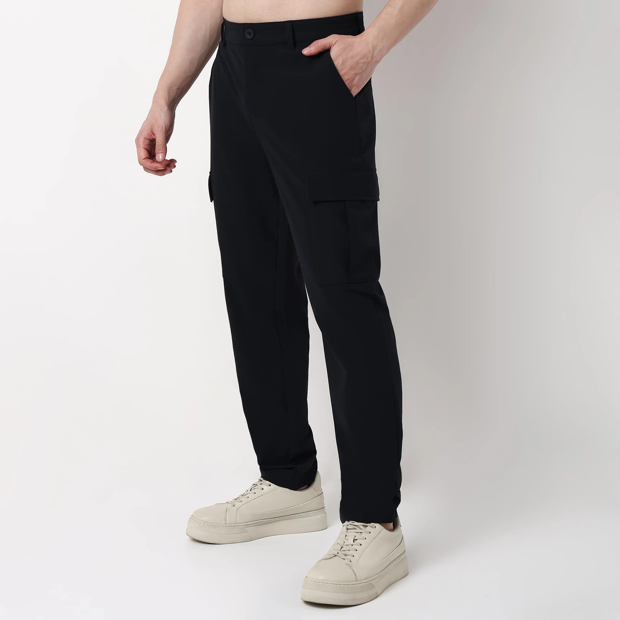 Ultra Light Weight Nylon Blend Relaxed Fit Cargo Pants With Utility Pockets - Image 20