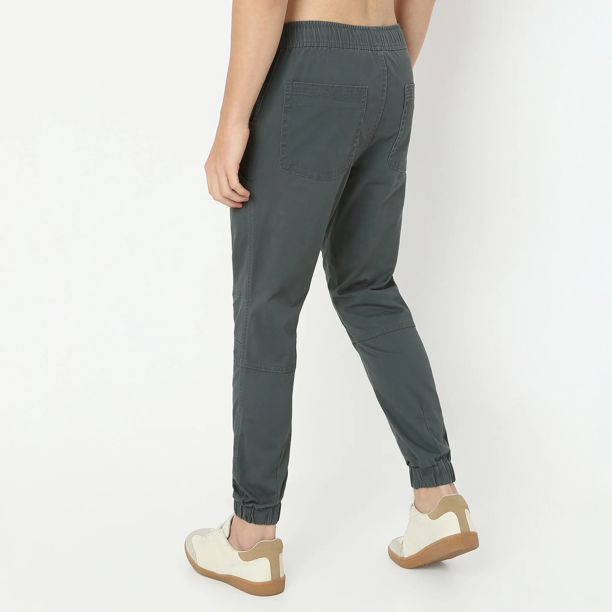 Ankle Length Elasticated Waistband With Drawstring Closure Cargo Joggers - Image 13