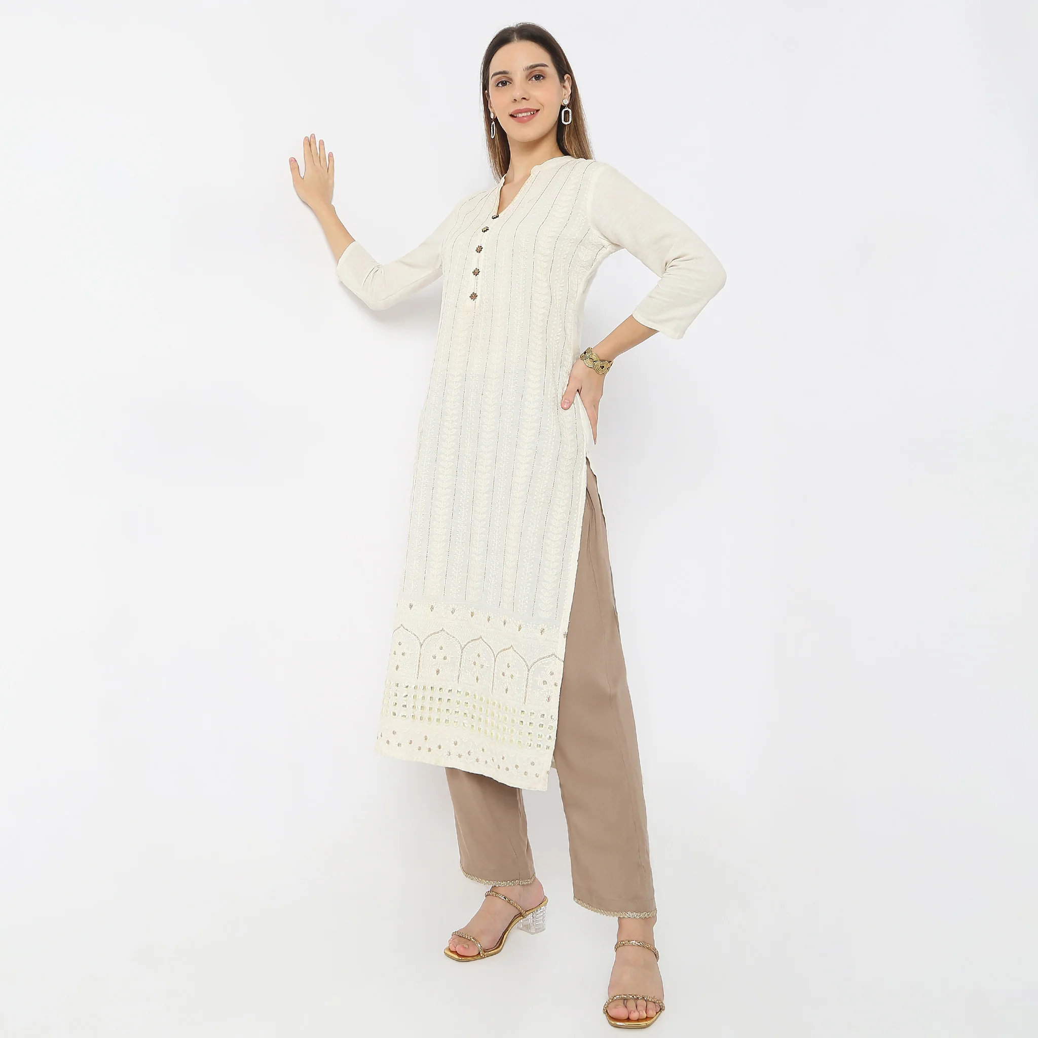 Ankle Length Lace Highlight Pants