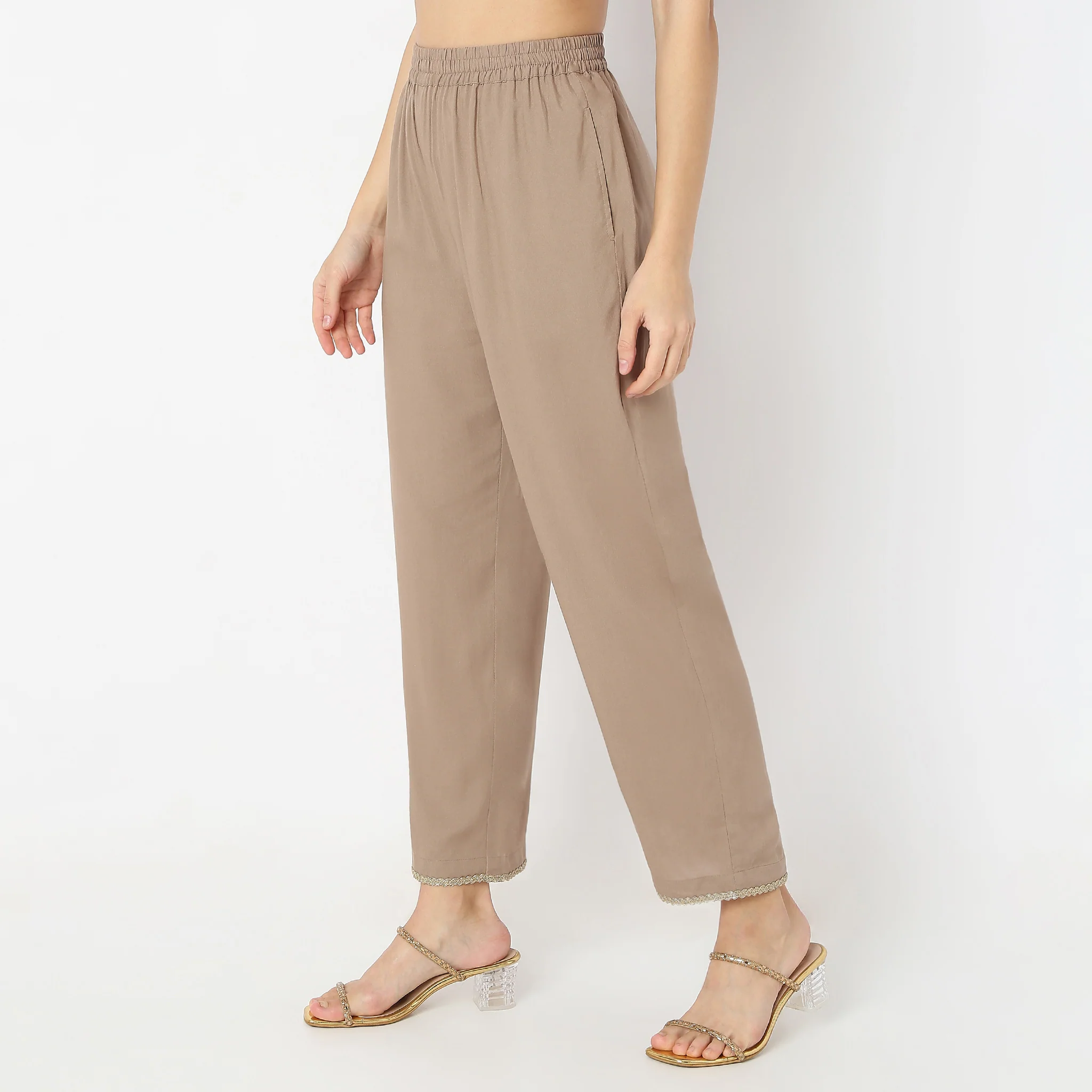 Ankle Length Lace Highlight Pants - Image 5