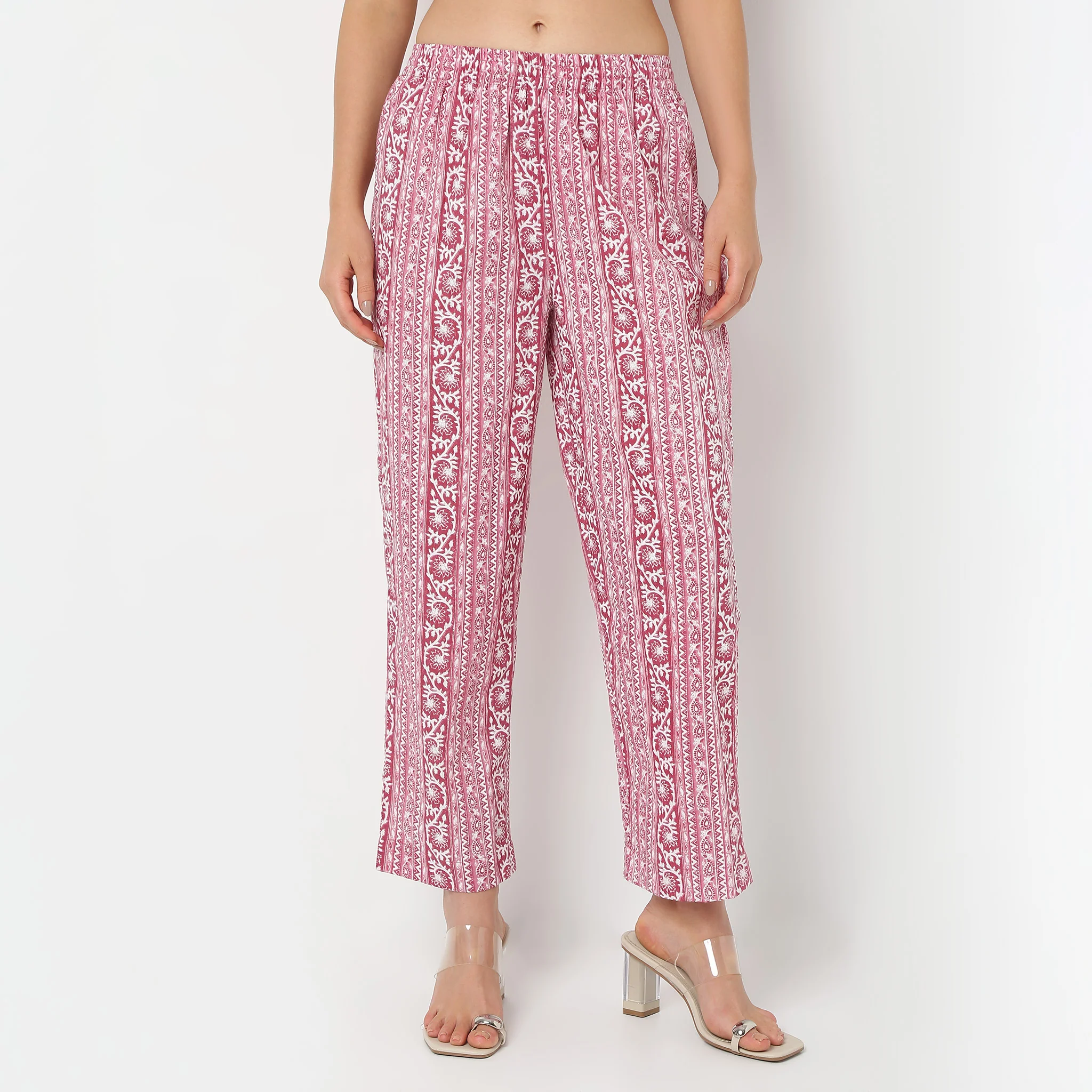 Ankle Length Printed Straight Fit Pants - Image 2