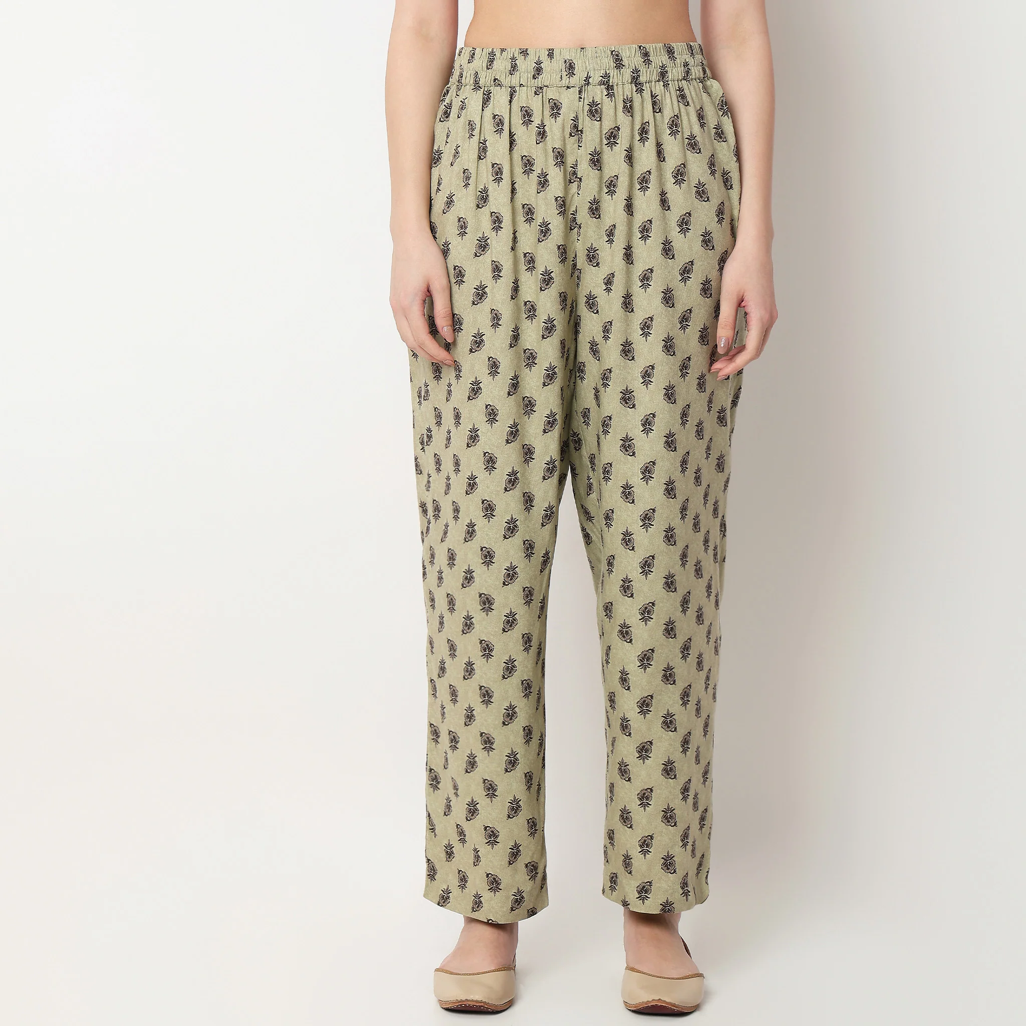 Ankle Length Printed Straight Pants - Image 2